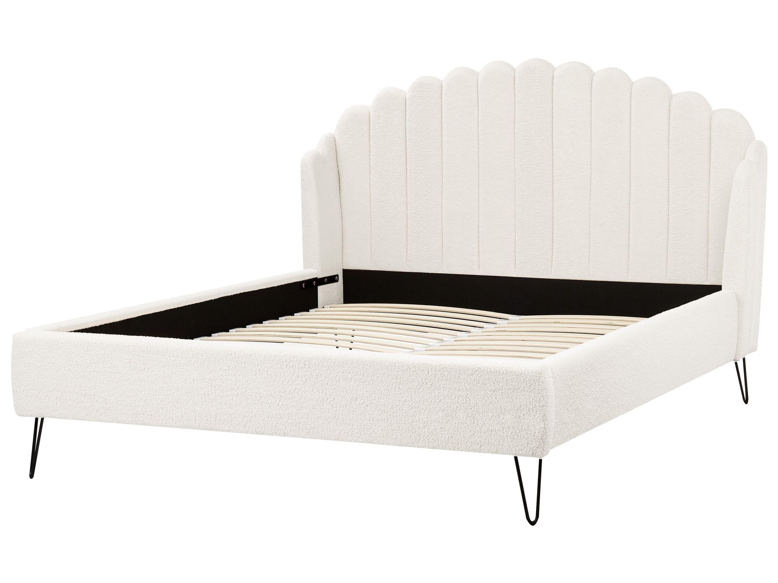 Beliani Bett mit Lattenrost aus Bouclé Retro AMBILLOU