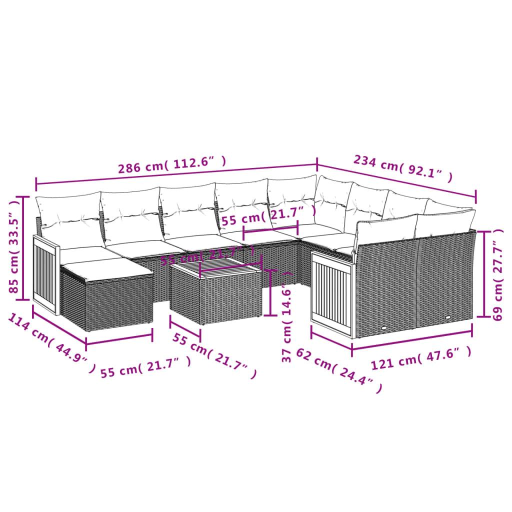 VidaXL Garten sofagarnitur poly-rattan