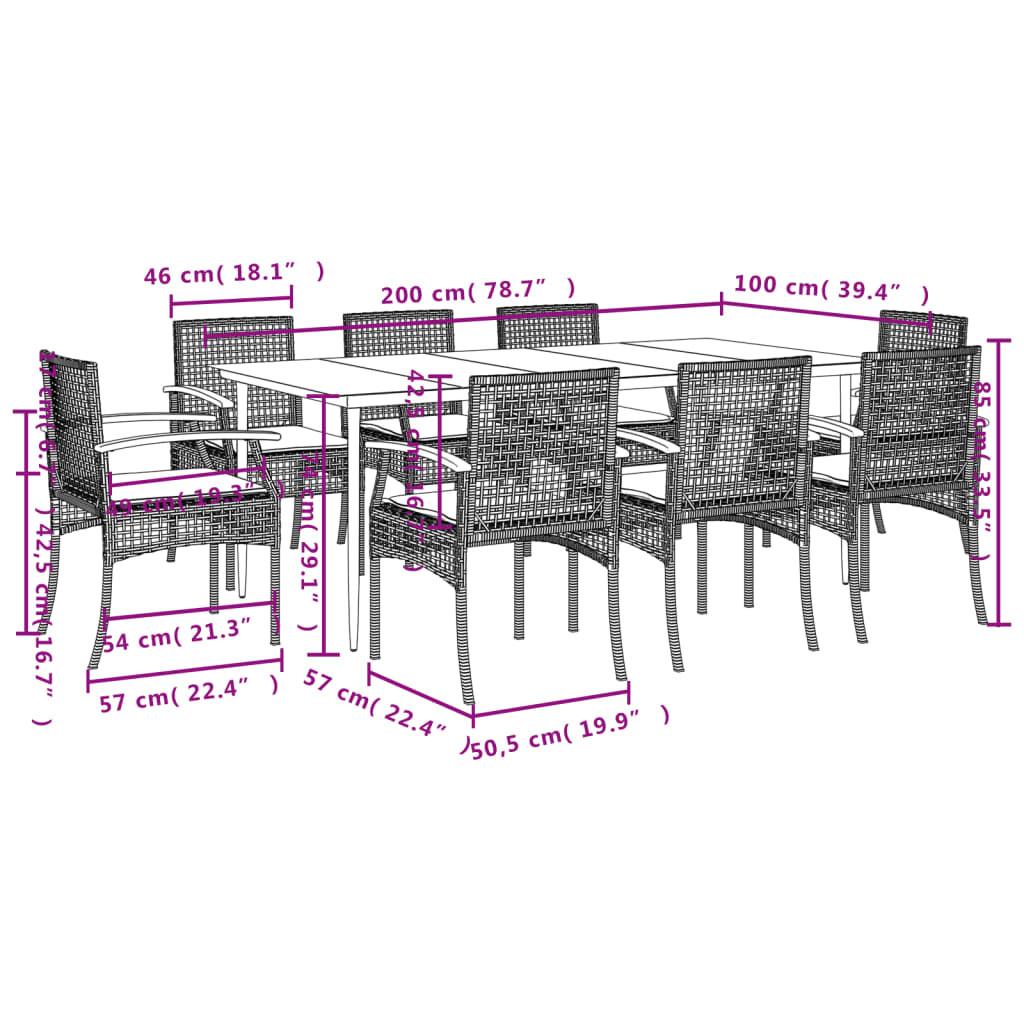 VidaXL Garten essgruppe poly-rattan