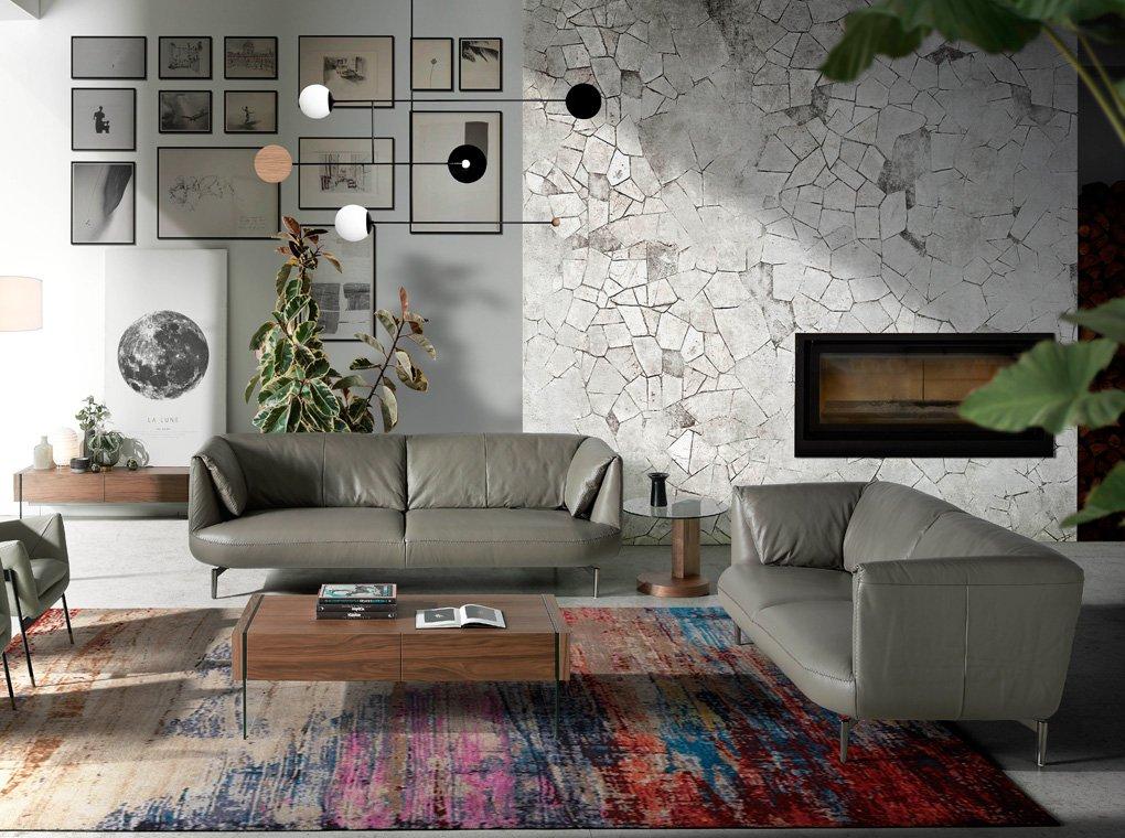 ANGEL CERDA 2-Sitzer-Sofa mit em Rindsleder
