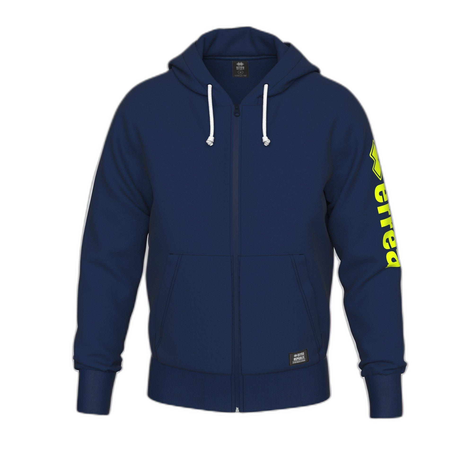 errea kinder-sweatshirt mit reißverschluss und kapuze essential