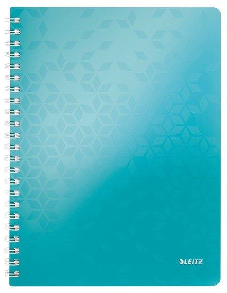 Leitz LEITZ Spiralbuch WOW PP A4 46380051 eisblau 80 Blatt
