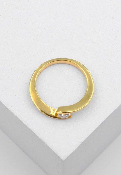 MUAU Schmuck Solitaire Ring Diamant 0.25ct. Gelbgold 750