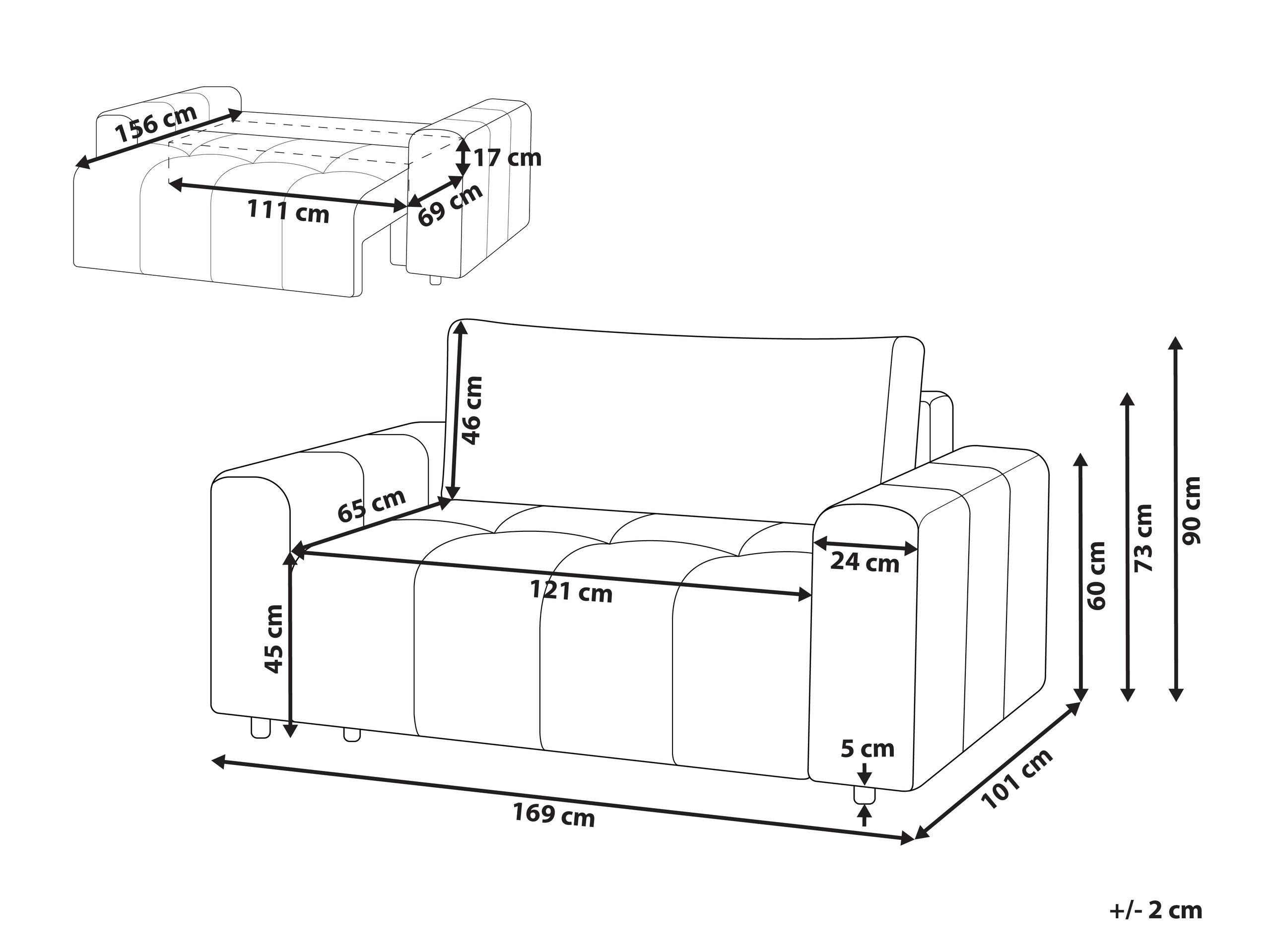 Beliani 2 Sitzer Sofa aus Polyester Modern INNVIK