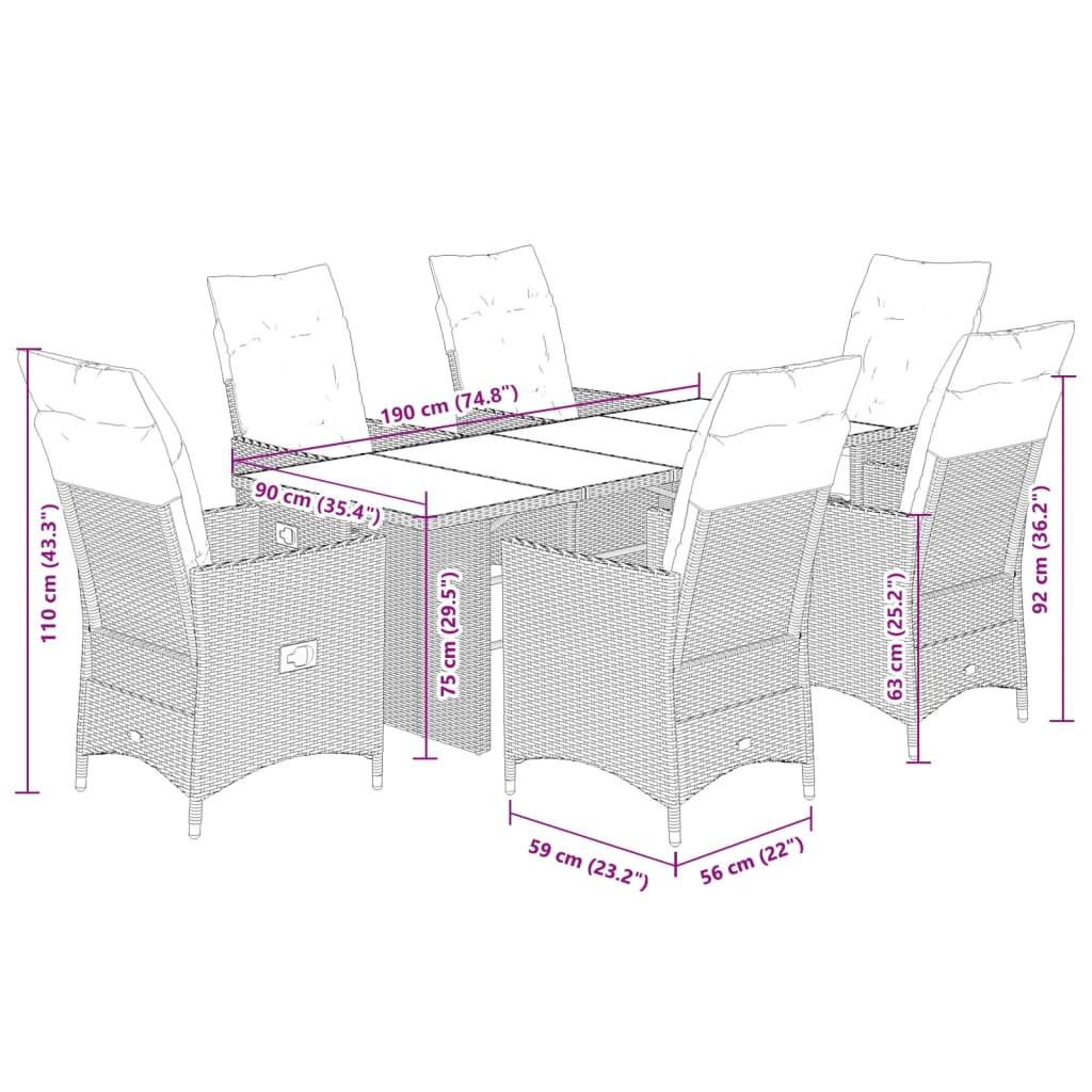 VidaXL Garten essgruppe poly-rattan