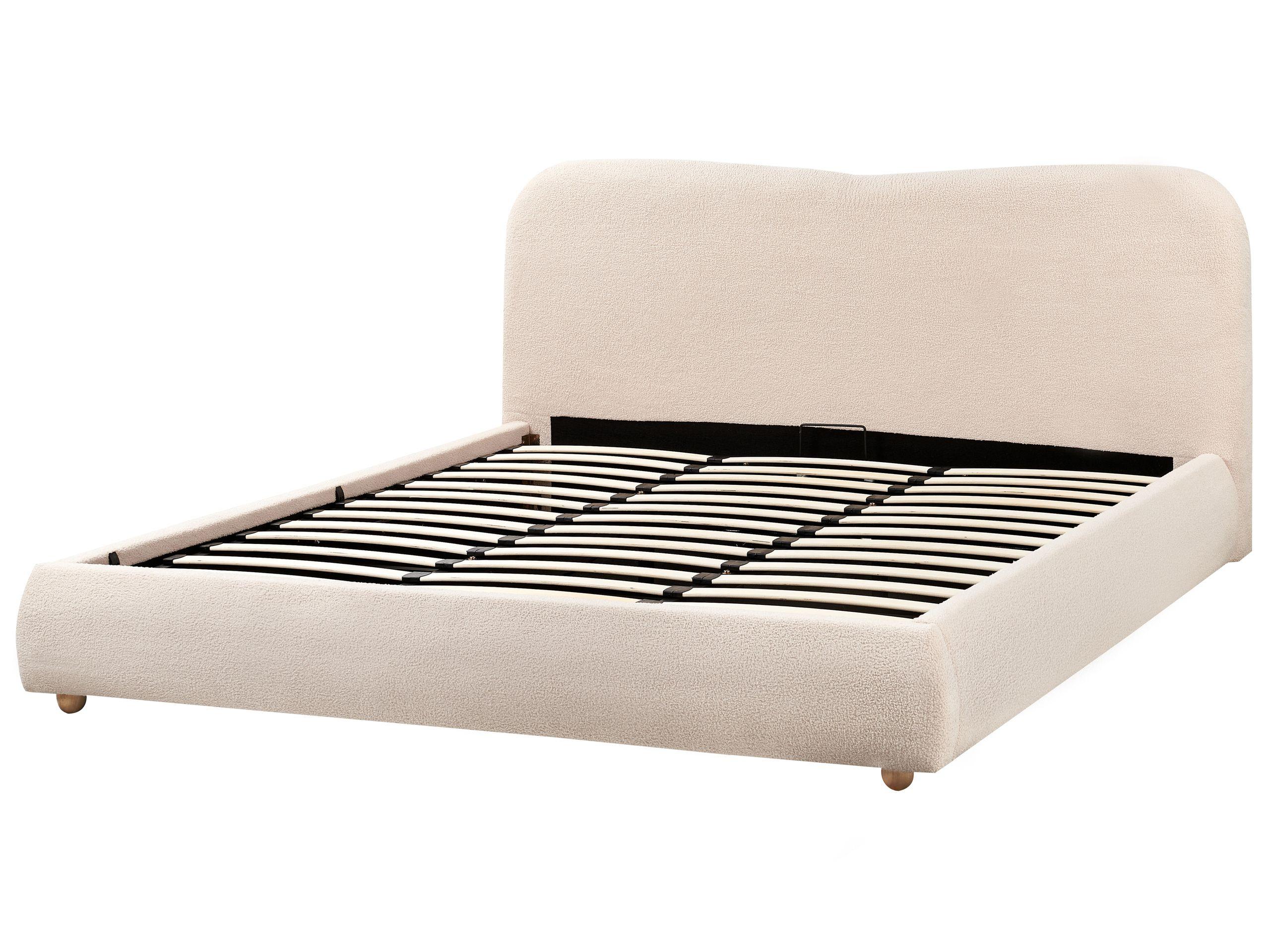 Beliani Bett mit Stauraum aus Bouclé Modern BLAGNAC