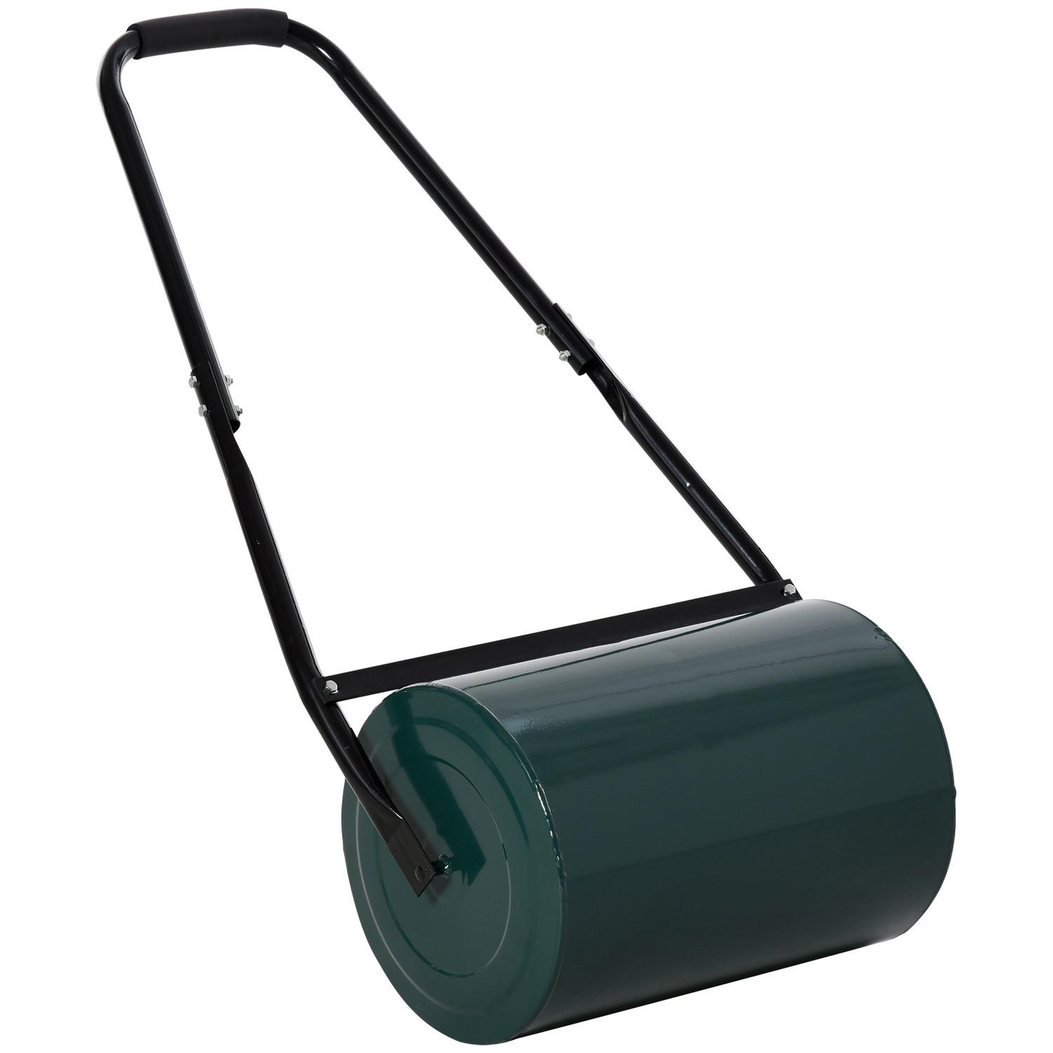 Northio Rasenwalze Gartenrolle Gartenwalze mit U-Griff 31 cm Durchmesser 30 cm Arbeitsbreit 40 L Wasser-/Sandfüllunge Metall Grün