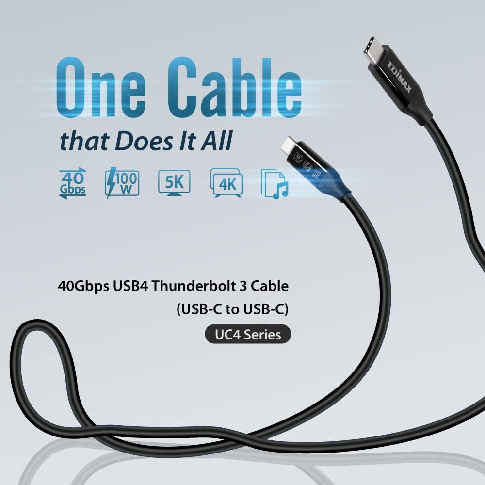 EDIMAX 40 Gbit/s USB4 Thunderbolt 3-Kabel (USB-C zu USB-C)