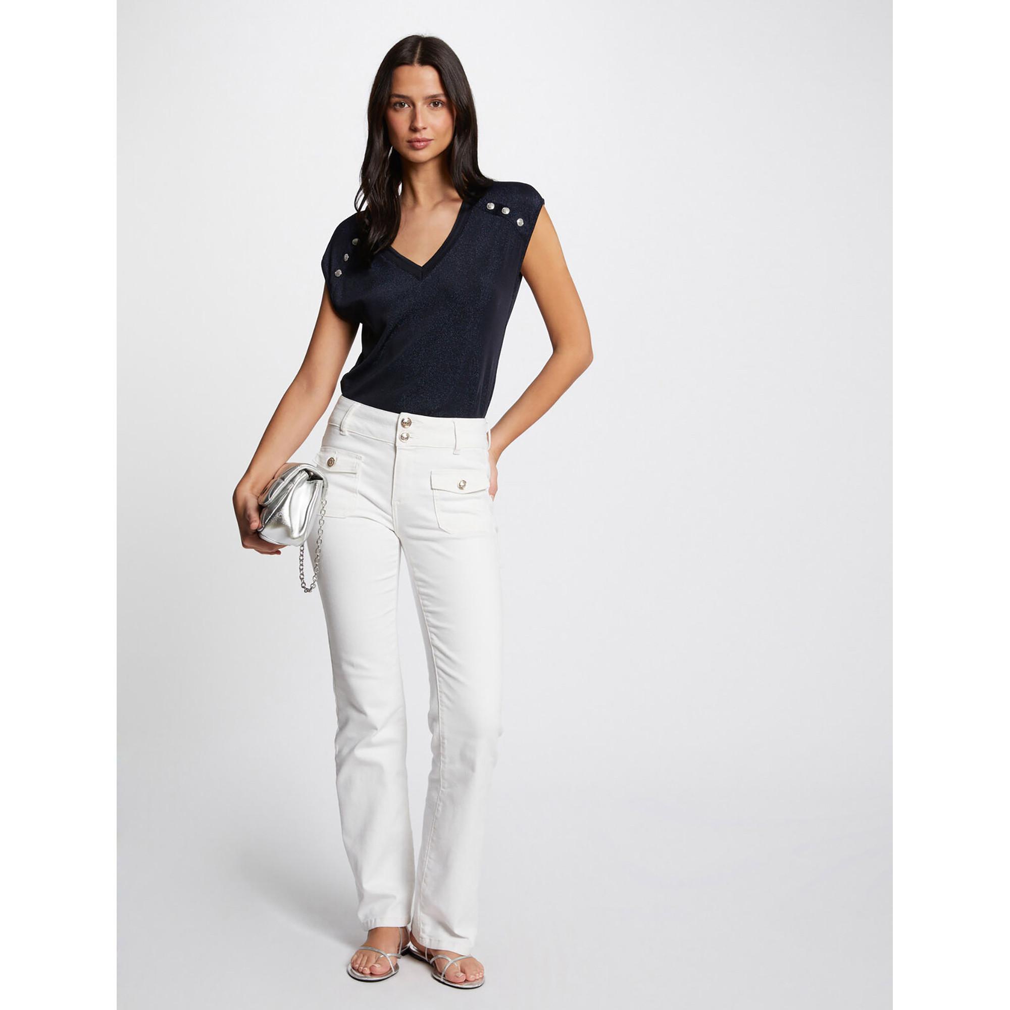 MORGAN T-Shirt mit Zierknöpfen