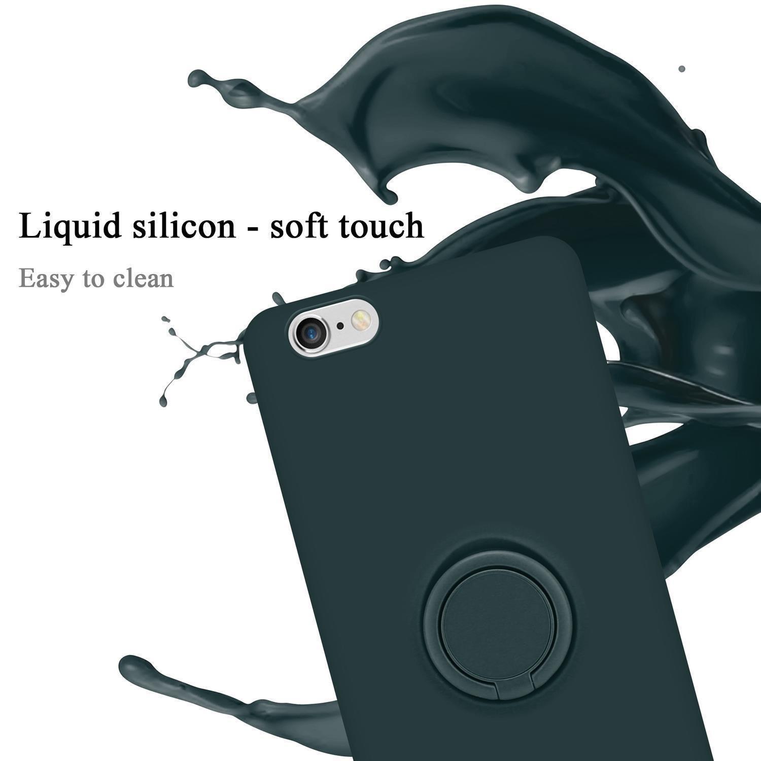 Cadorabo Hülle für Apple iPhone 6 6S TPU Silikon mit Ring Liquid
