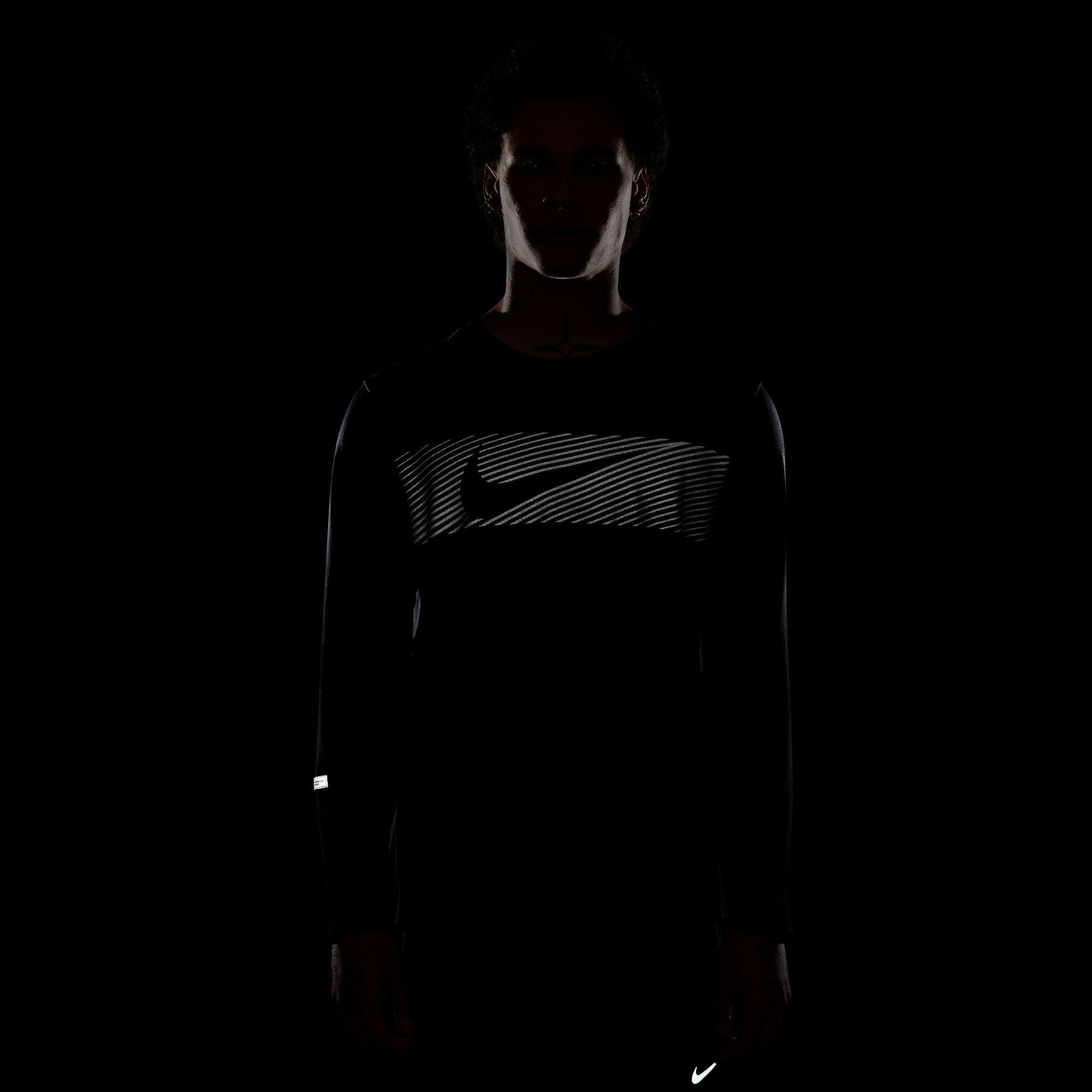NIKE M NK DF UV MILER TOP LS FLASH T-Shirt, Rundhals, langarm