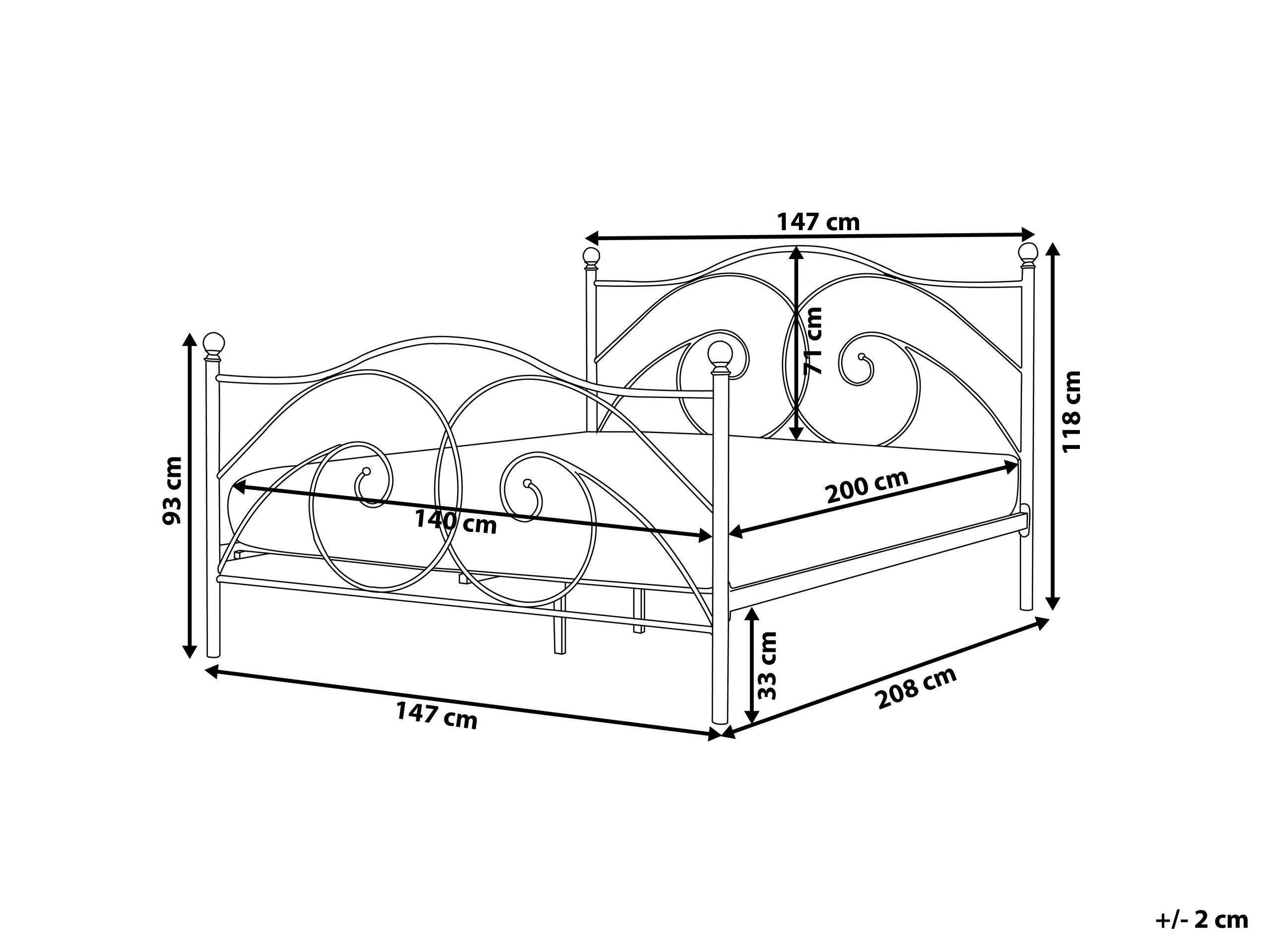 Beliani Bett mit Lattenrost aus Stahl Retro DINARD