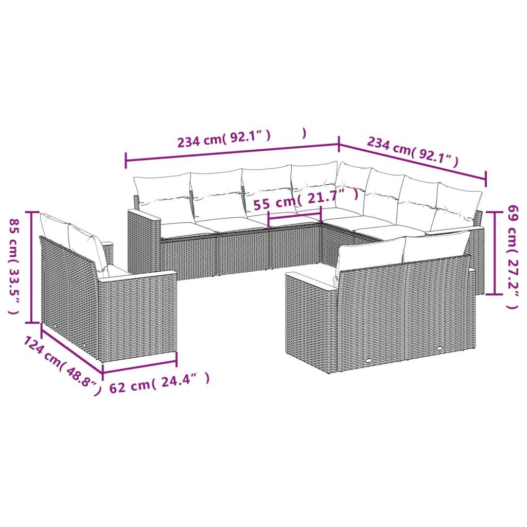 VidaXL Garten sofagarnitur poly-rattan