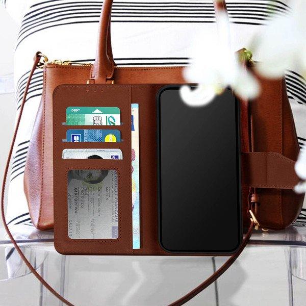 Avizar Leder Hülle iPhone 14 Plus Braun