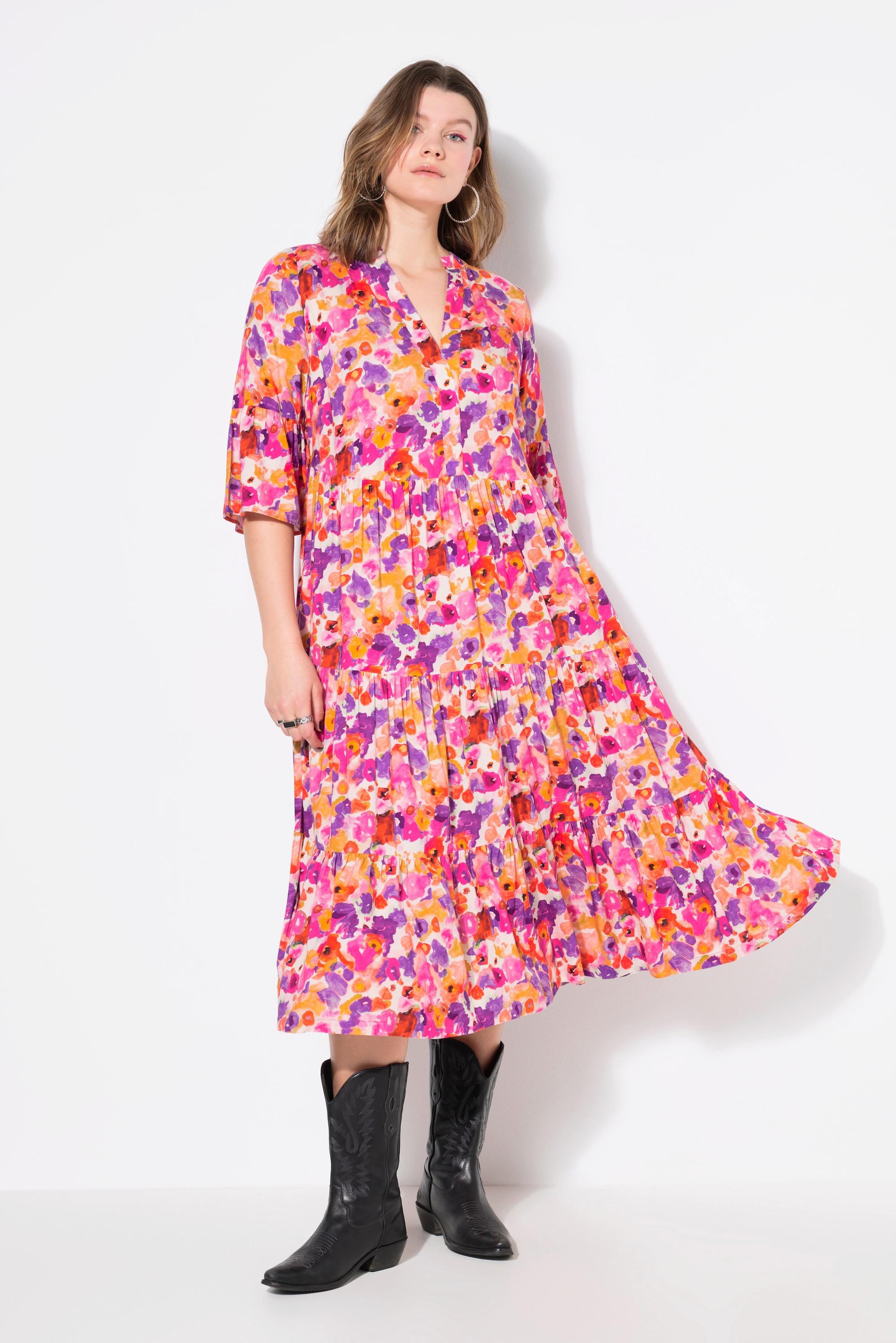 Studio Untold Maxikleid Flower-Print Volants