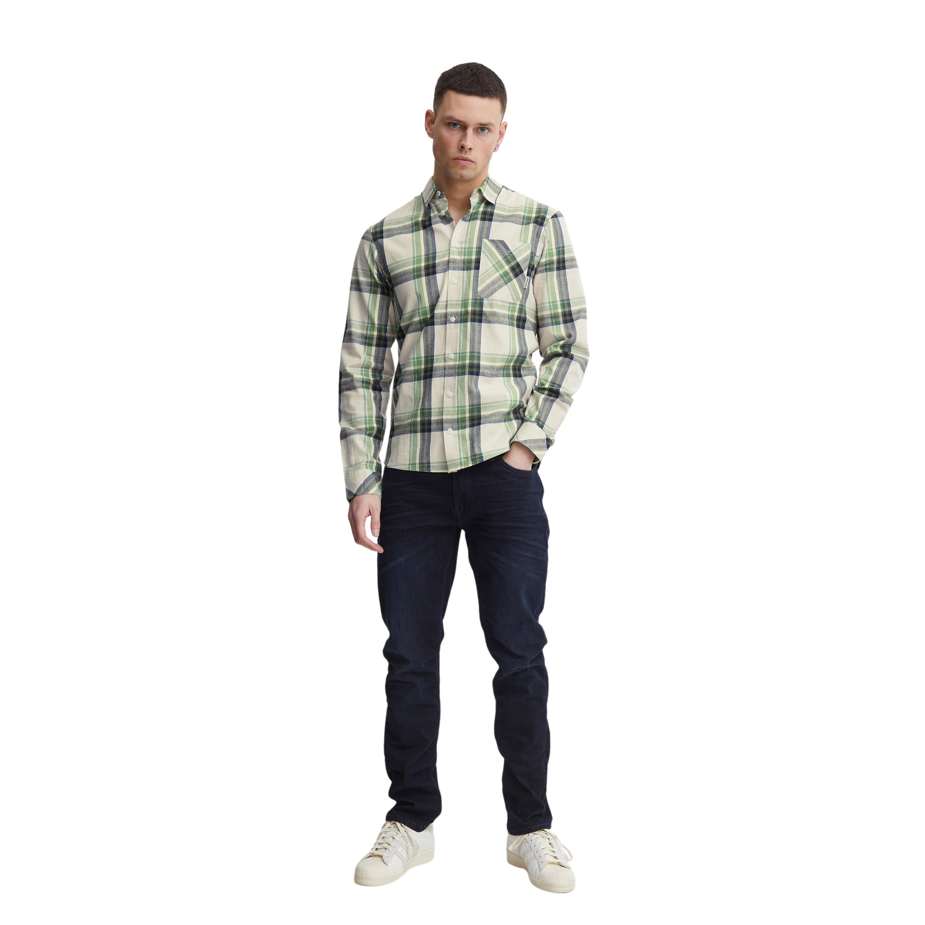 Blend Langärmeliges Kariertes Slim Fit Hemd mit Tasche