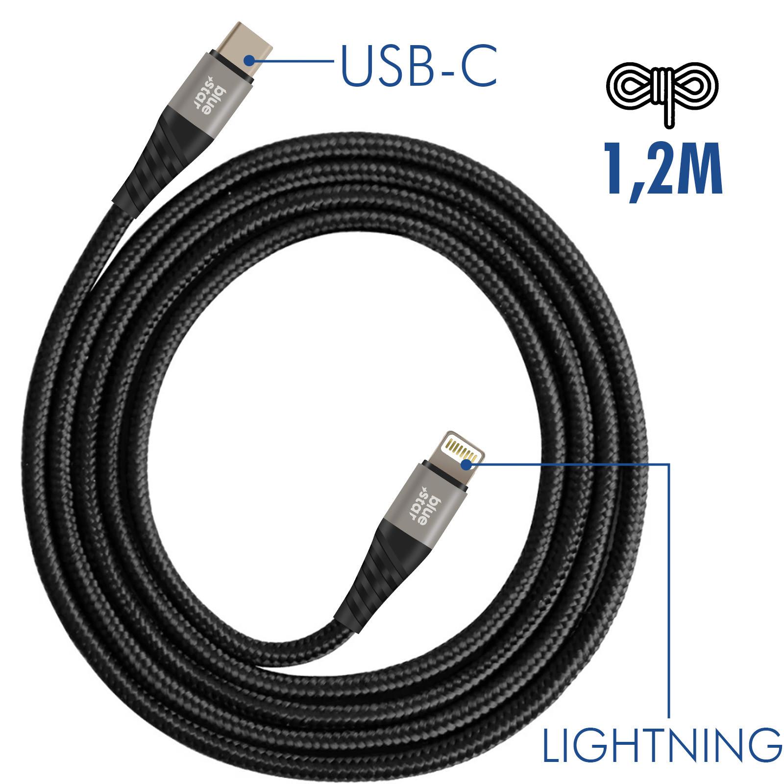 BLUE STAR USB-C / Lightning Kabel 2.4A Blue Star