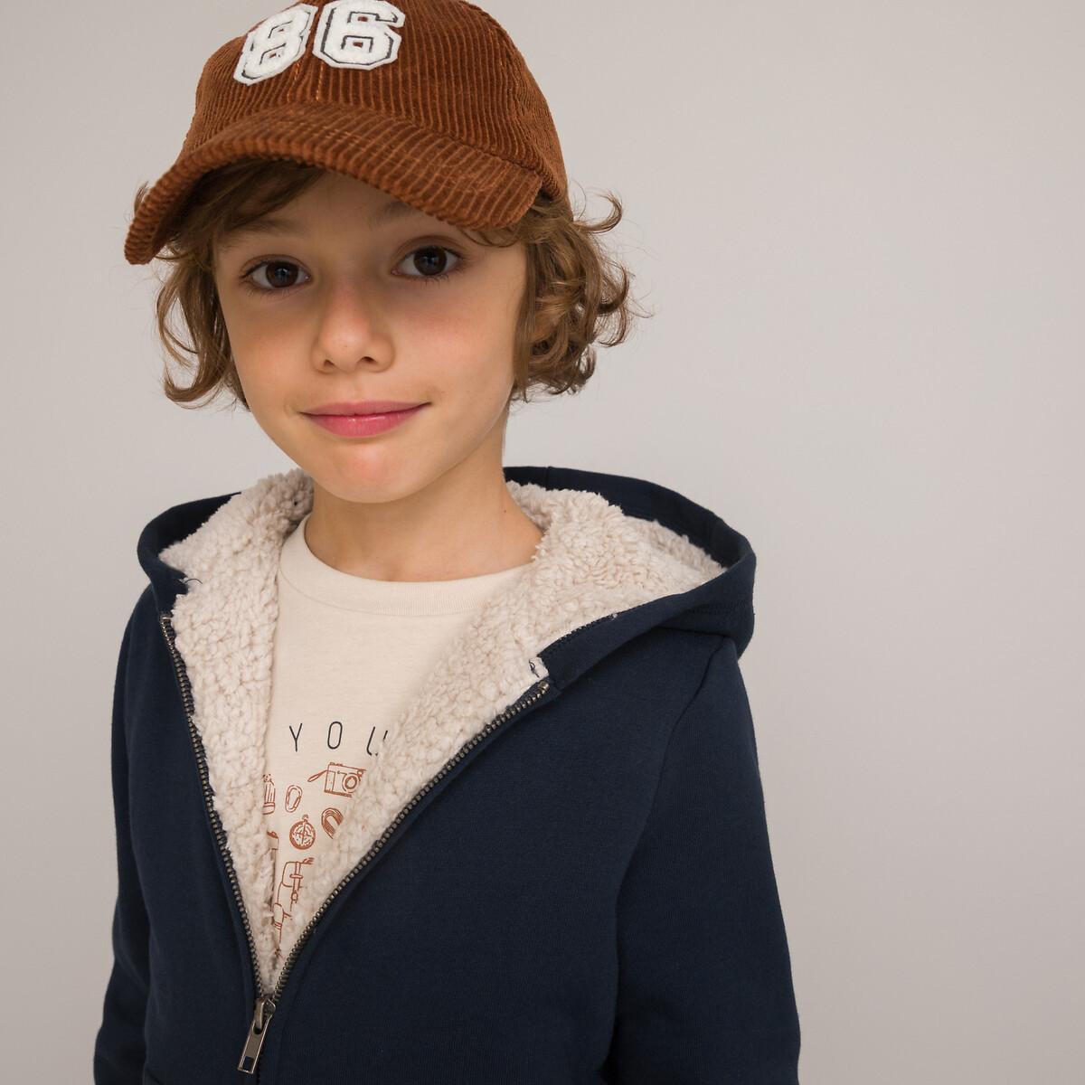 La Redoute Collections Sweatjacke mit Reissverschluss und Kunstfellfutter