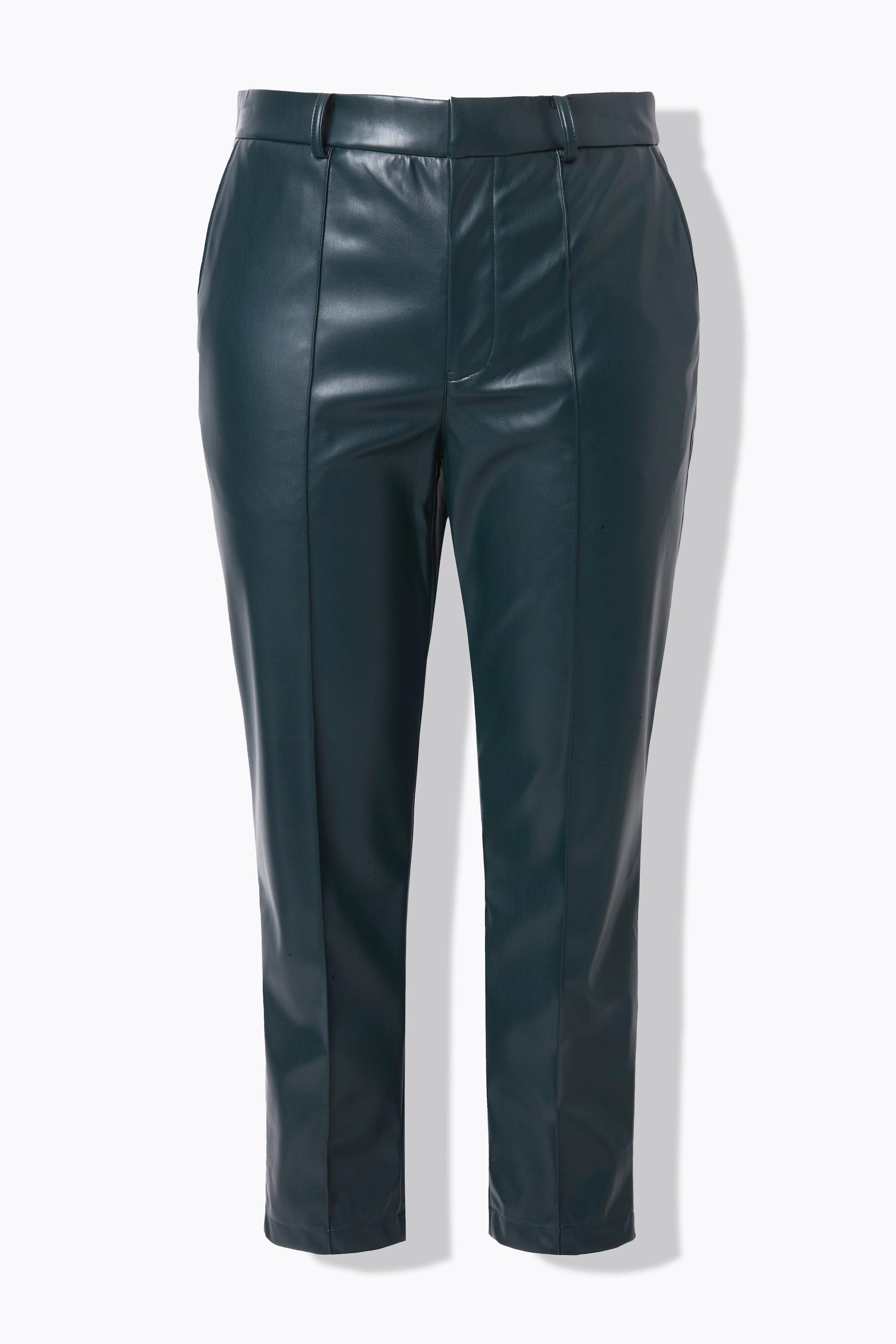 Studio Untold Fakeleder-Hose, Mom-Shape, teilelastischer Bund