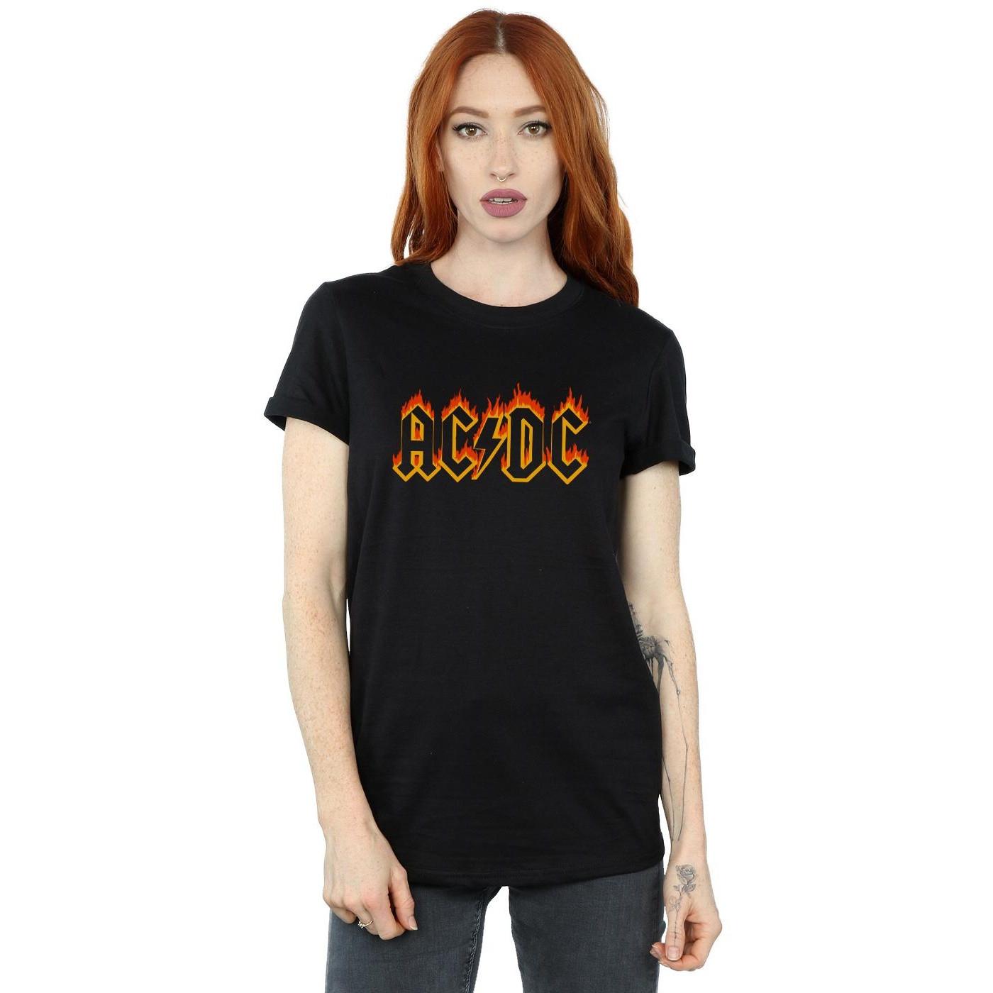 AC/DC ACDC Flame Logo Loose Fit T-Shirt