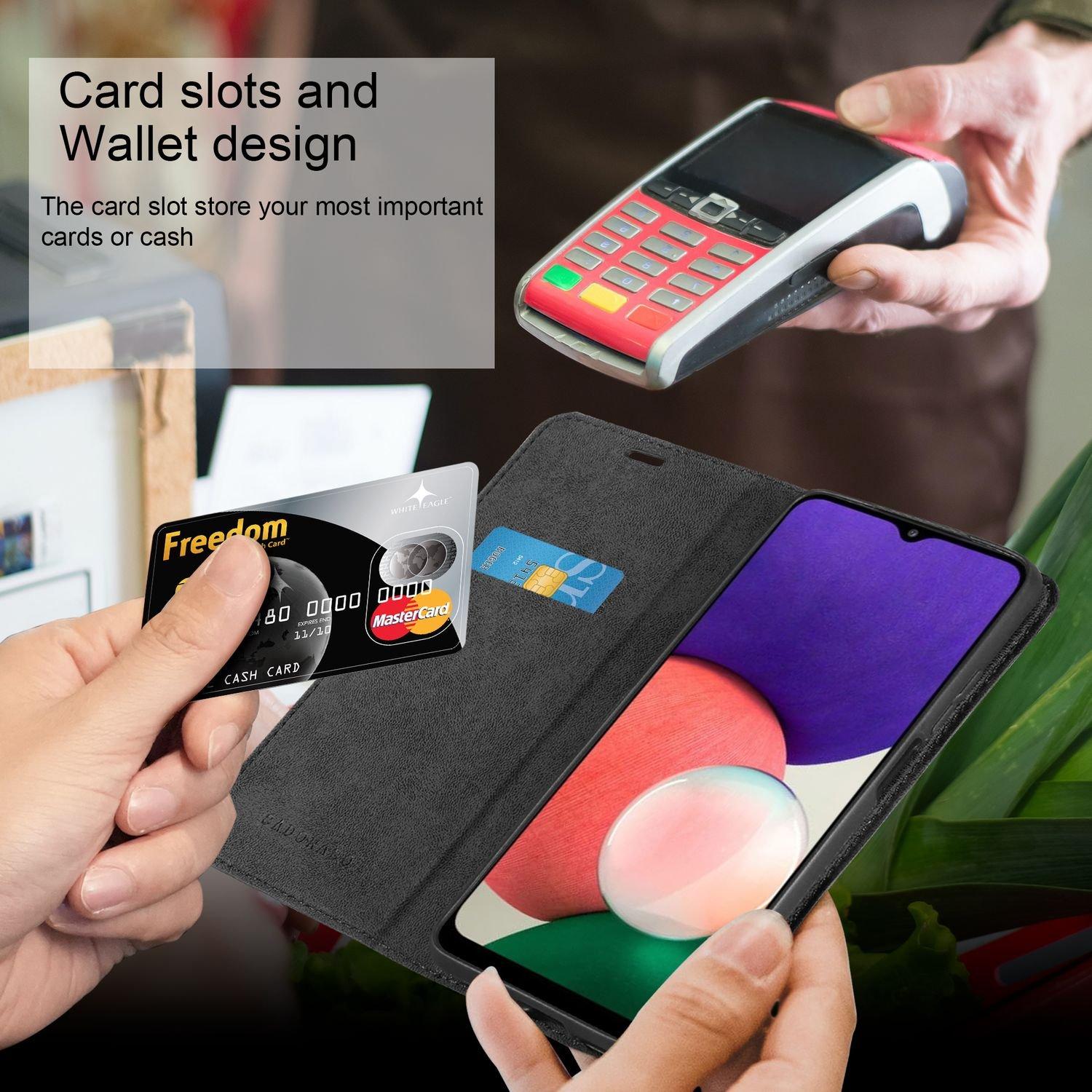 Cadorabo Hülle für Samsung Galaxy A22 5G Magnetverschluss, Kartenfach