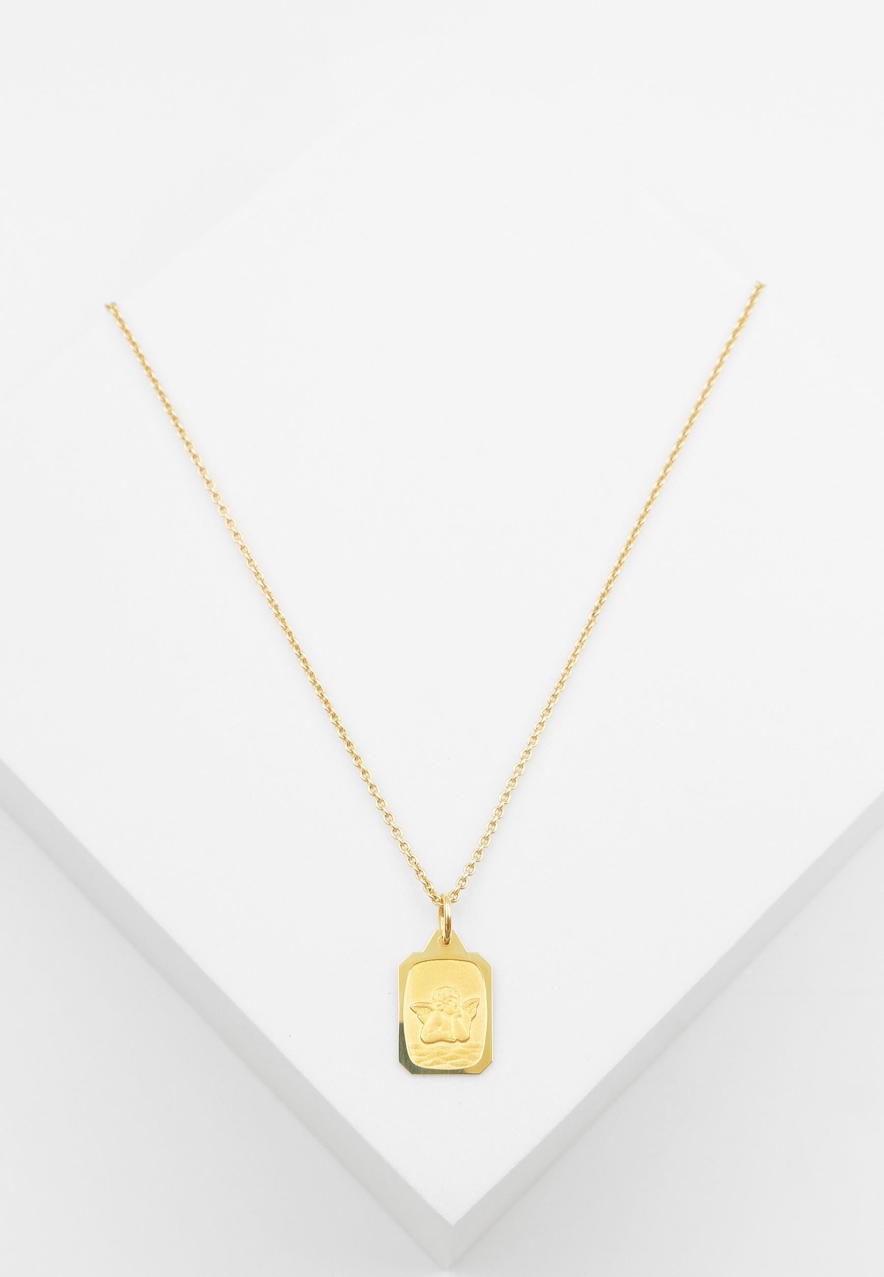 MUAU Schmuck Anhänger Schutzengel Gelbgold 750, 17x10mm