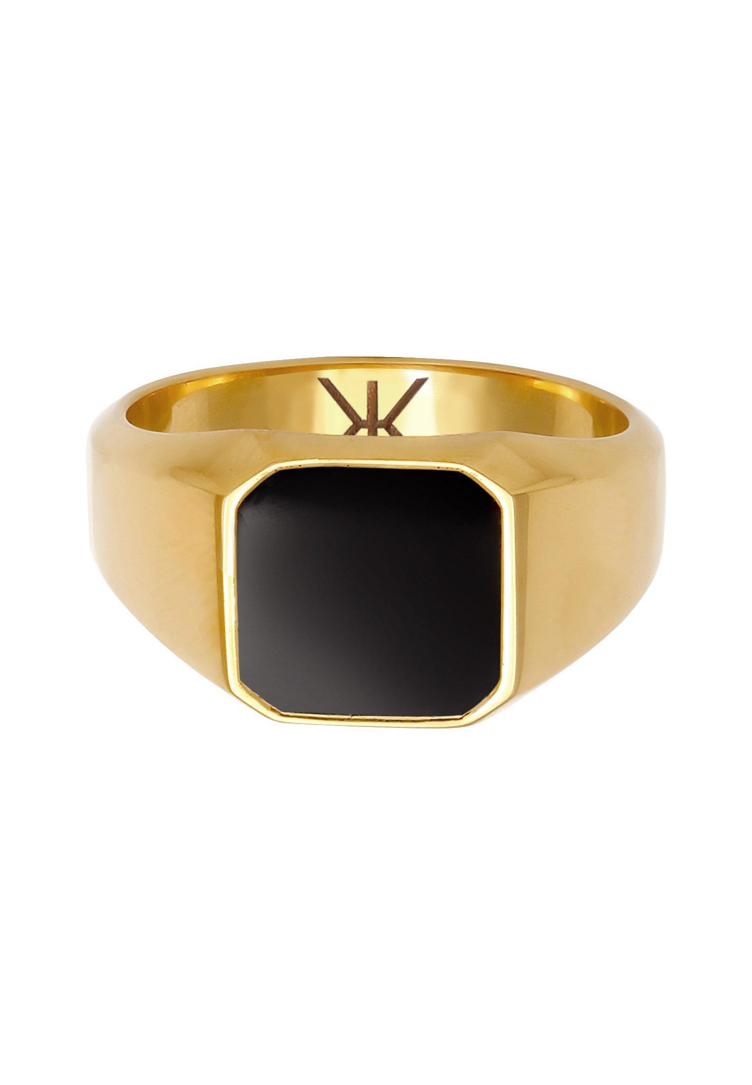Kuzzoi Ring Siegelring Emaille Schwarz Basic
