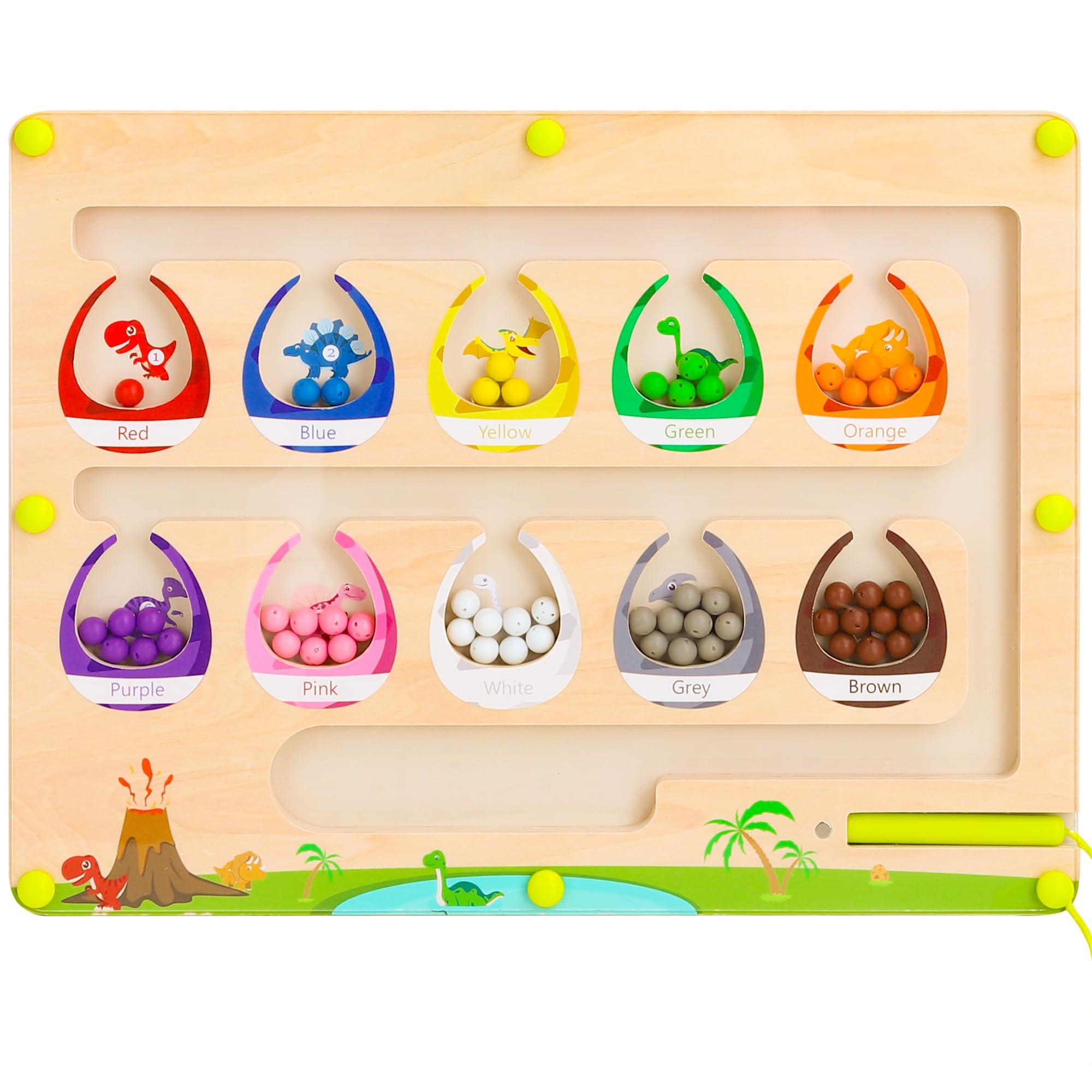 Activity-board Magnetspiel Labyrinthspielzeug Kindermotorikspielzeug Holzspielzeug Holzfarben Farben und Zahlen Sortierspiel lernen