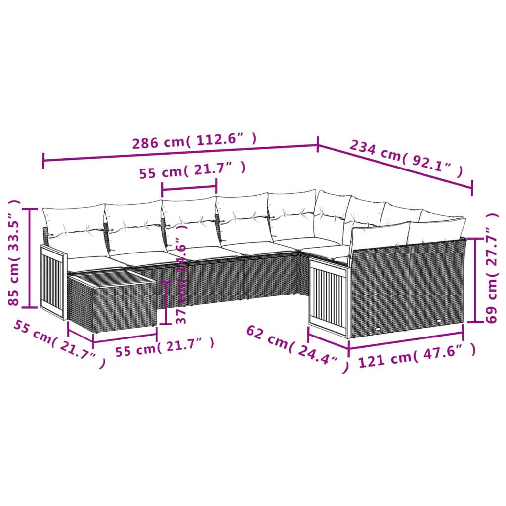 VidaXL Garten sofagarnitur poly-rattan