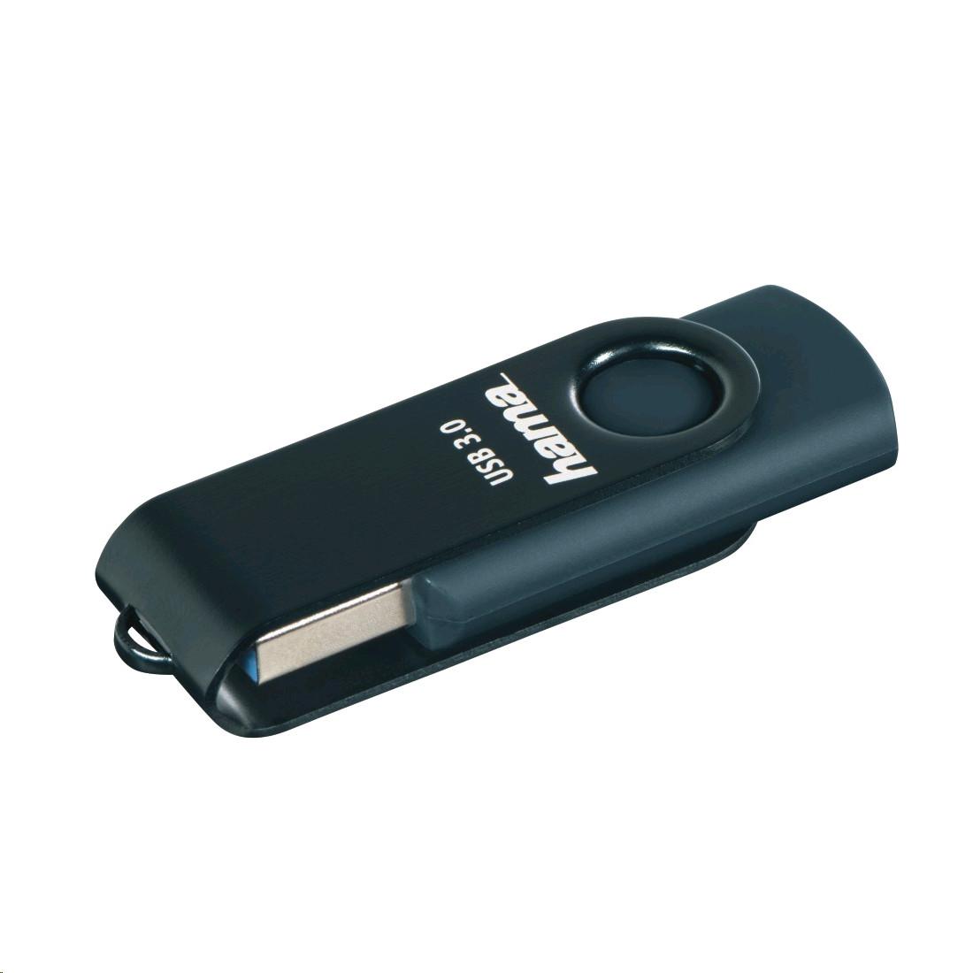 hama USB-Stick Rotate - 64 GB, USB 3.0, 70MB/s, Petrolblau
