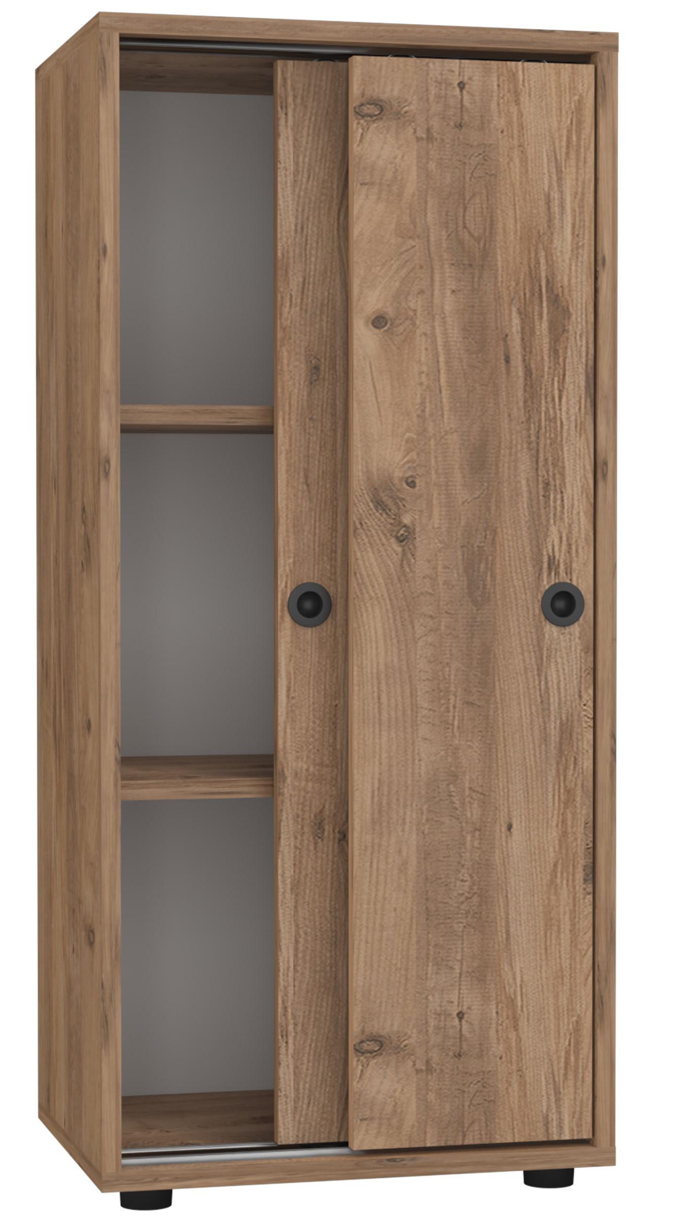 VCM Büroschrank mit 3 Fächern | moderner Aktenschrank mit Schiebetüren | Maße ca. H. 109 x B. 49 x T. 38 cm – Ulas 3-Fach