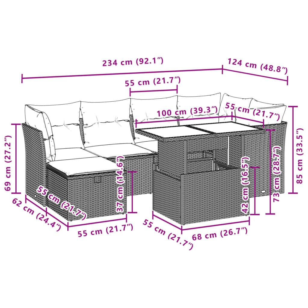 VidaXL Garten sofagarnitur poly-rattan