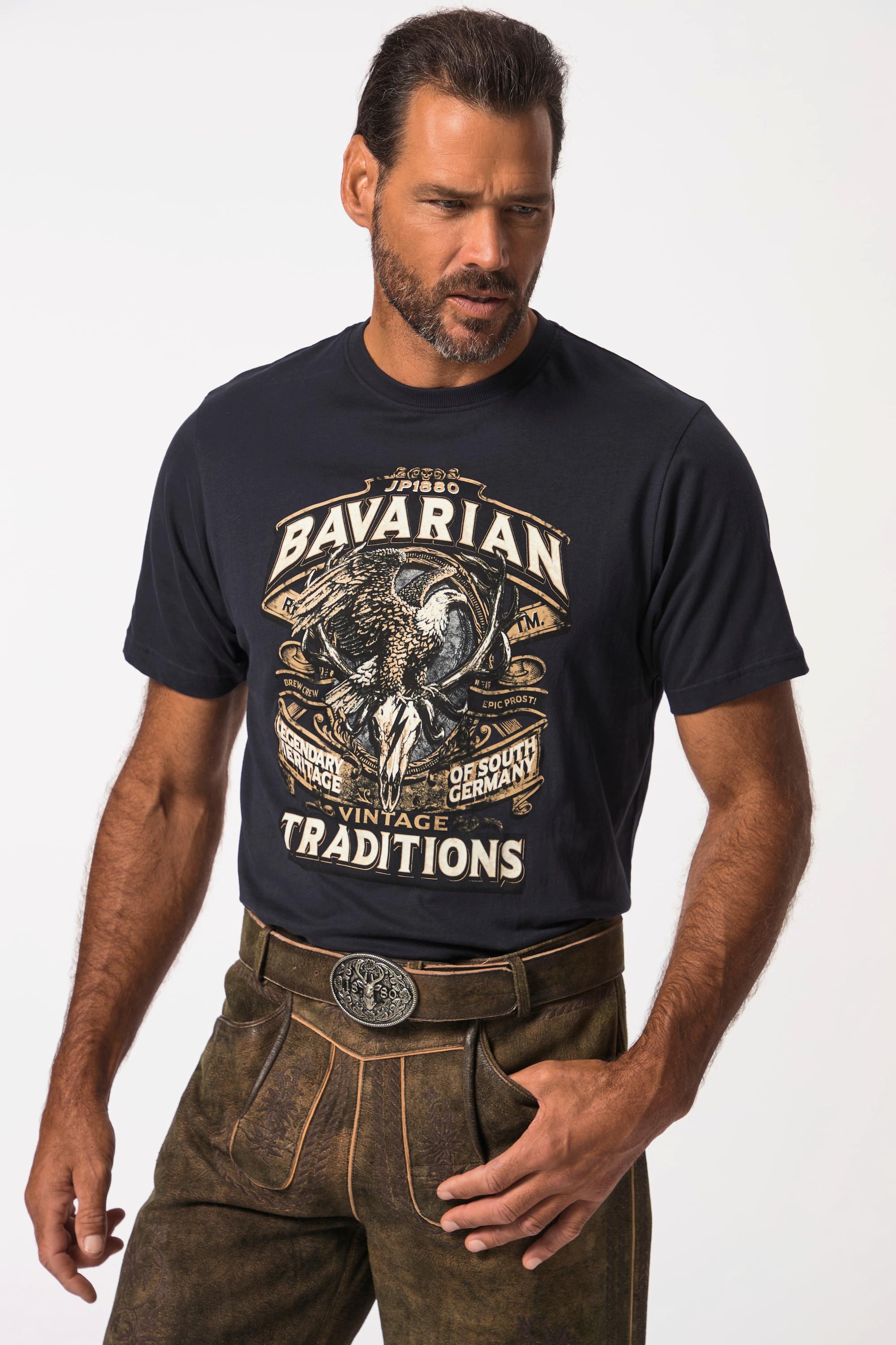JP1880 Halbarm Trachten Print Rundhals T-Shirt