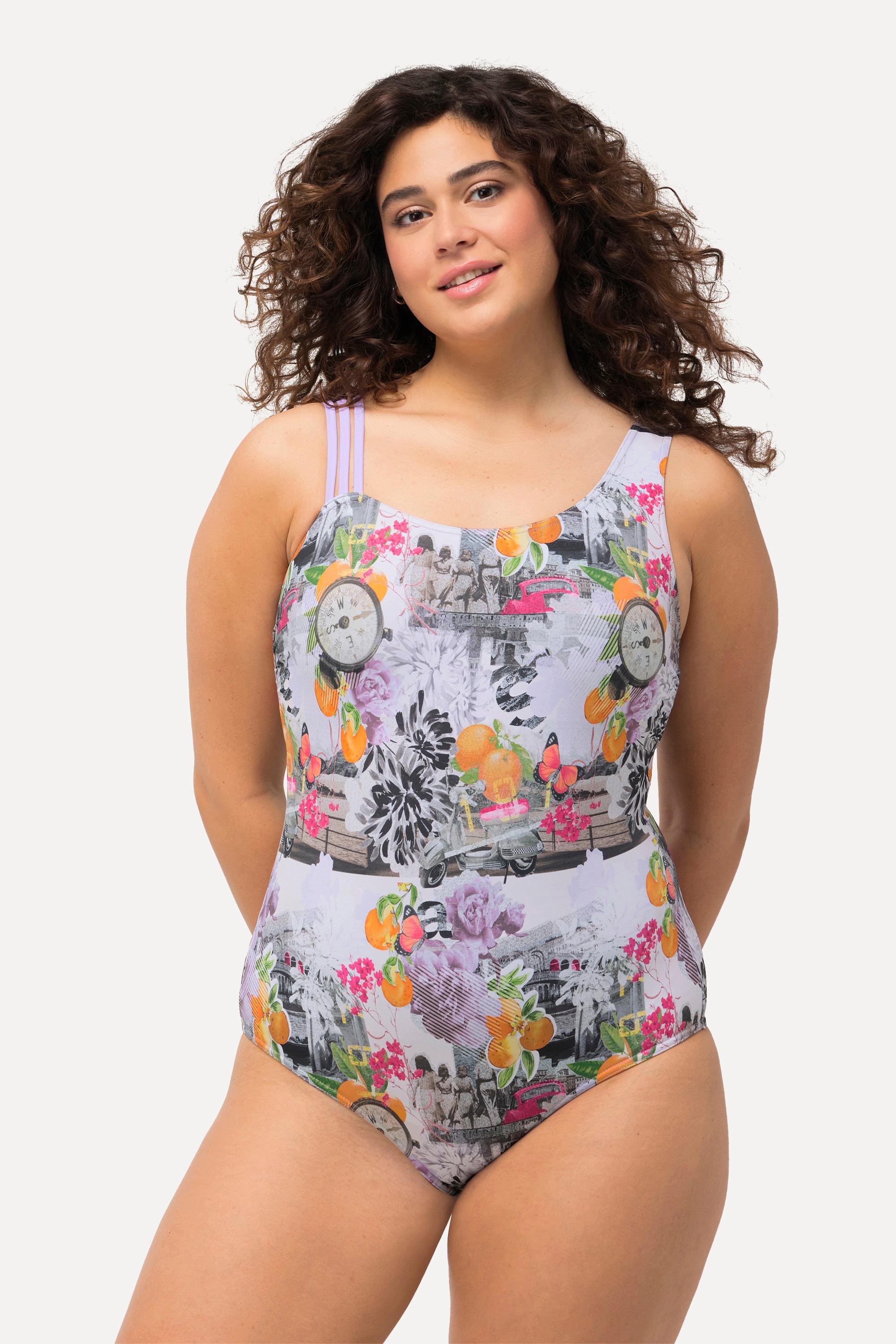 Ulla Popken Badeanzug, Uhren, Softcups, geteilter Träger