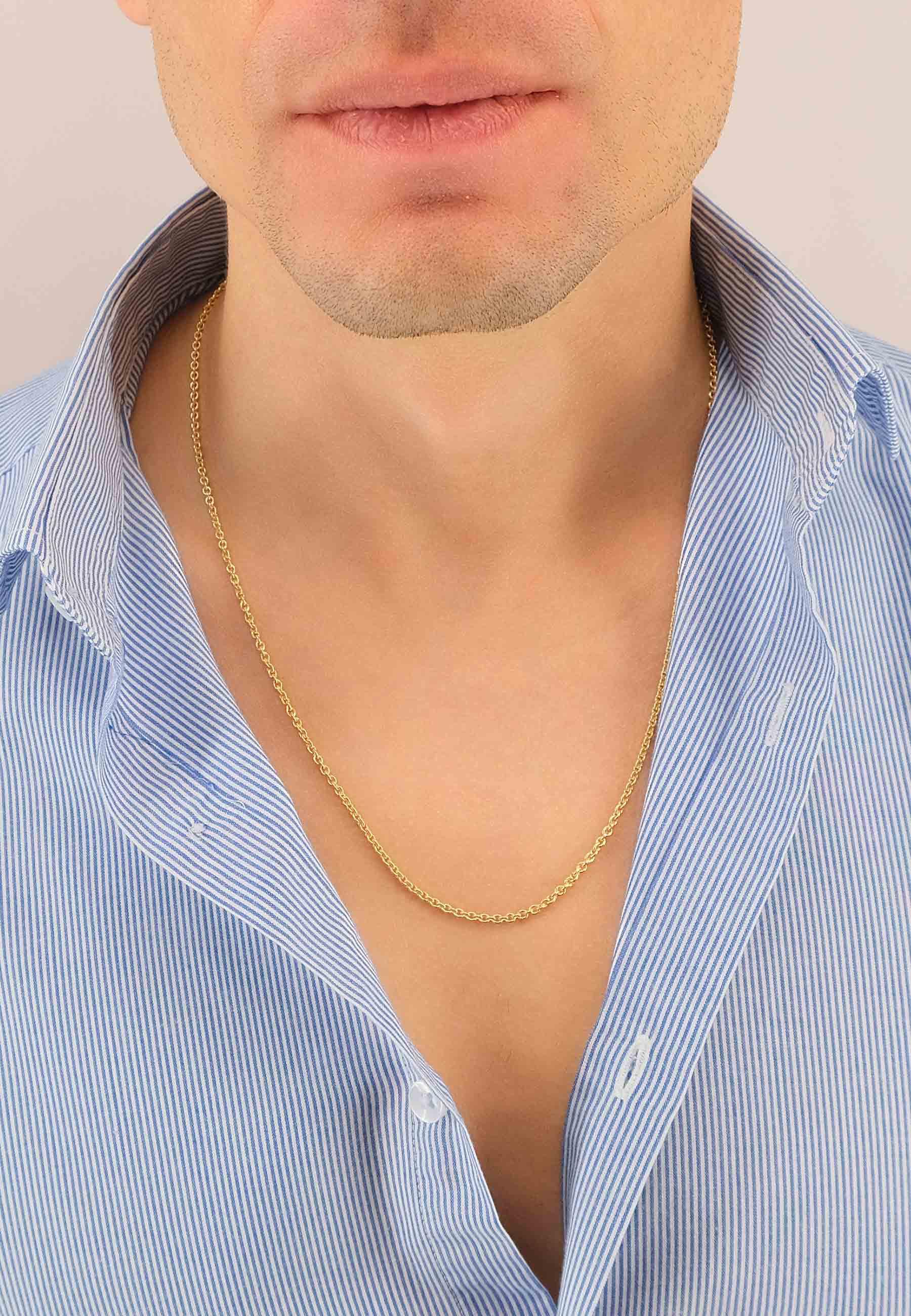 MUAU Schmuck Collier Rundanker Gelbgold 750, 2.3mm, 50cm