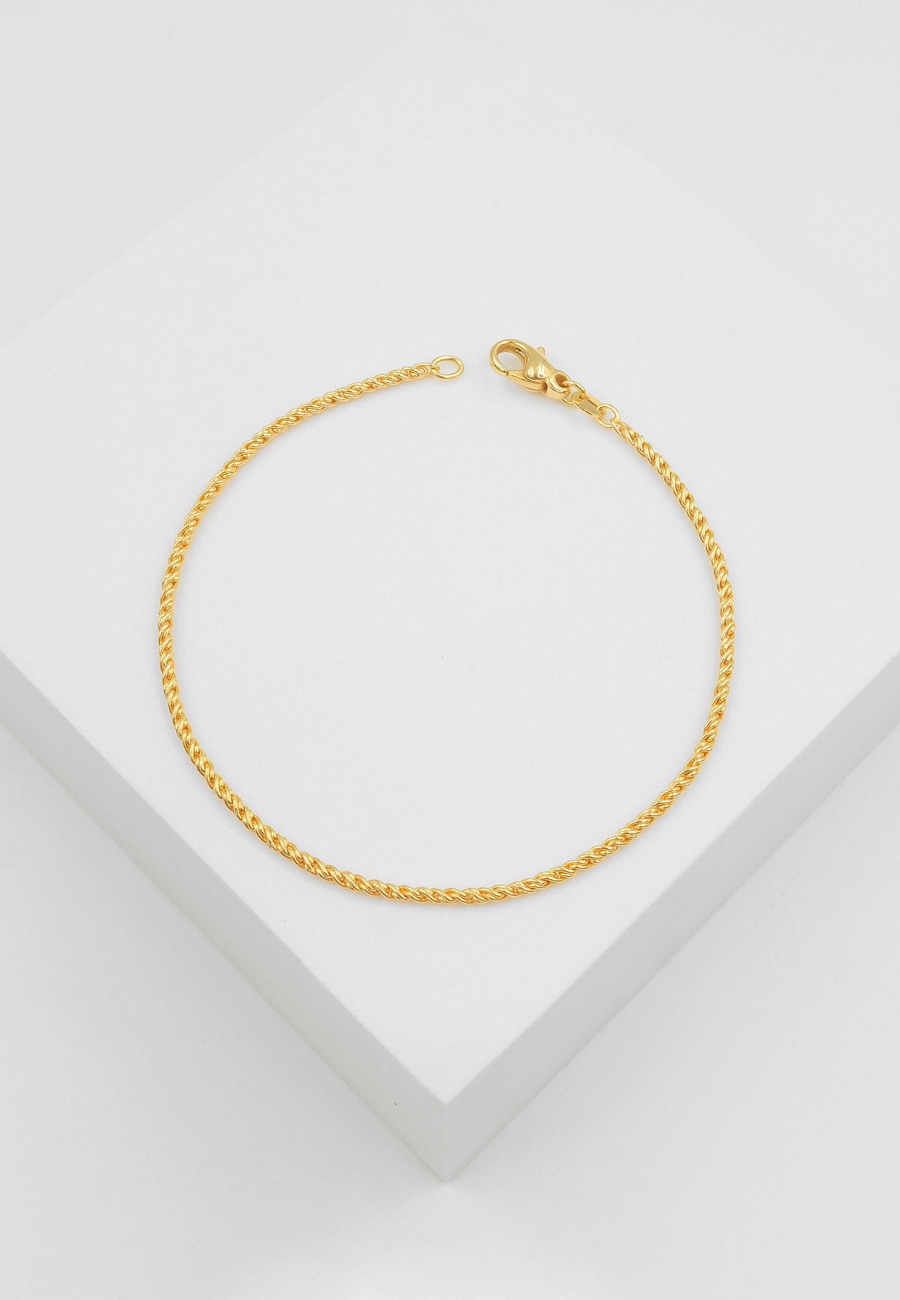 MUAU Schmuck Bracelet Doppelanker linksgedreht Gelbgold 750, 1.9mm, 19cm