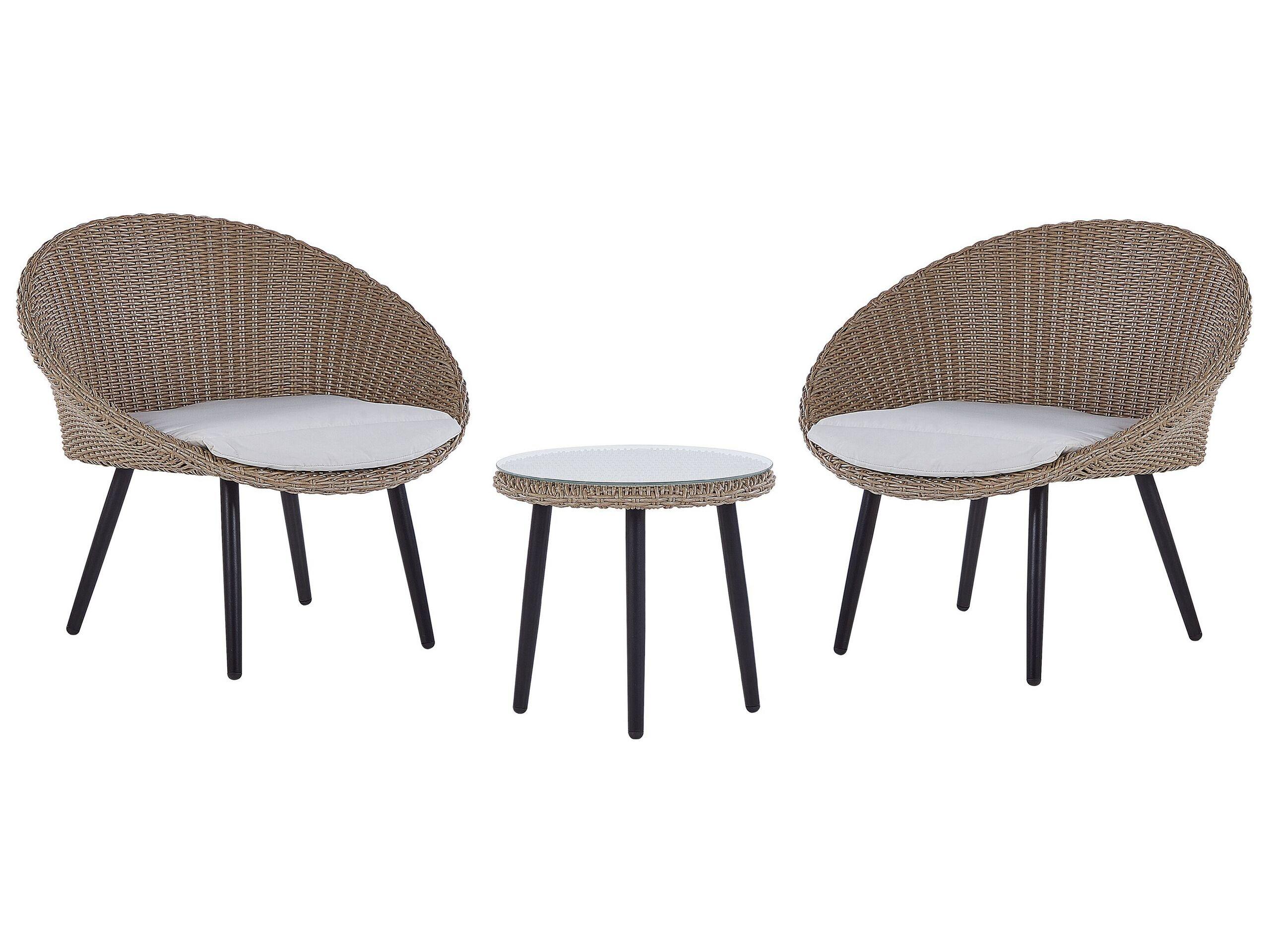 Beliani Bistro Set aus PE Rattan Boho ORTIGIA