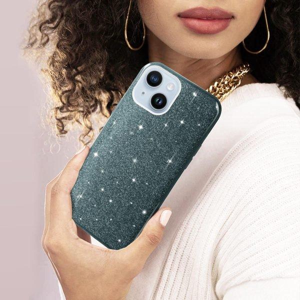 Avizar Glitter Hülle Apple iPhone 14 Blau