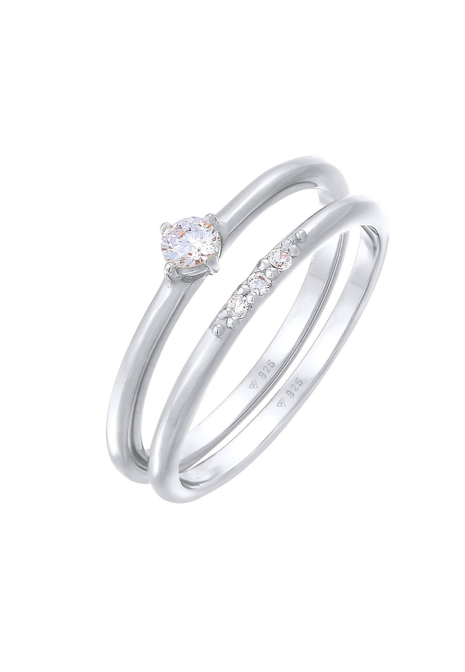 Elli Ring Zirkonia Solitär Trend Set 925 Silber