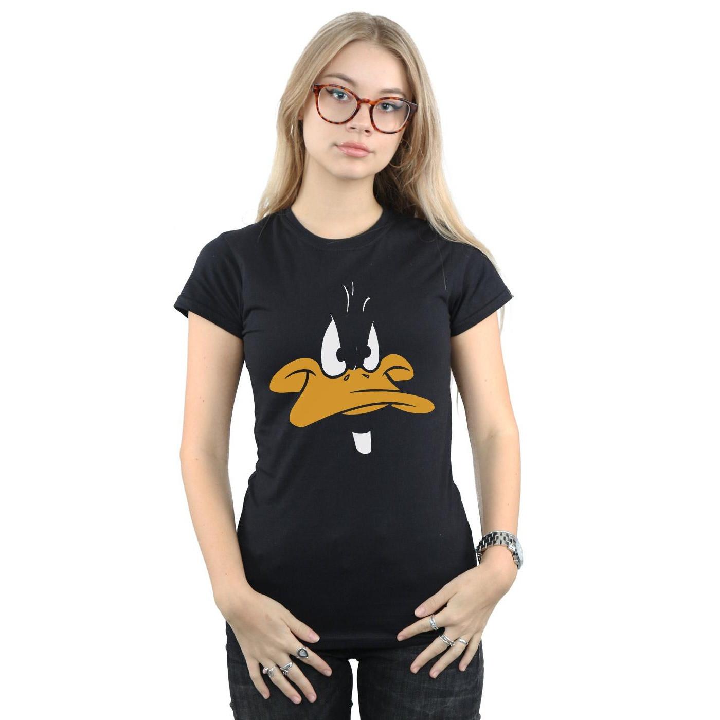 LOONEY TUNES Daffy Duck Gesicht Print T-Shirt