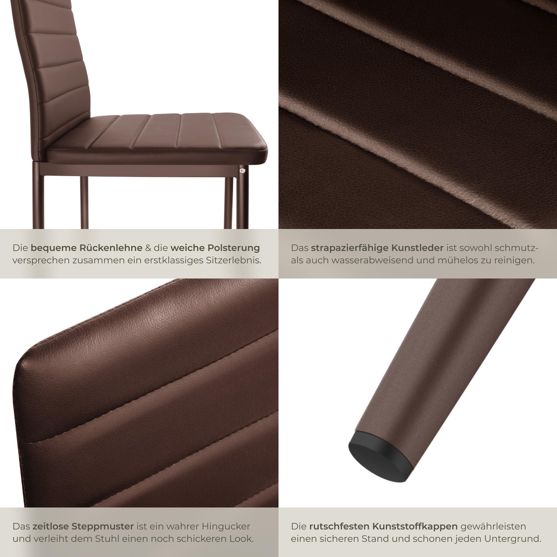 Tectake Esszimmerstühle Kunstleder