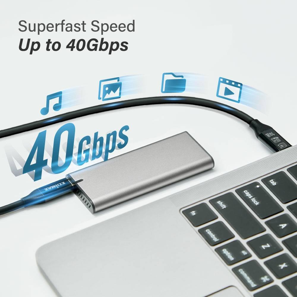 EDIMAX 40 Gbit/s USB4 Thunderbolt 3-Kabel (USB-C zu USB-C)