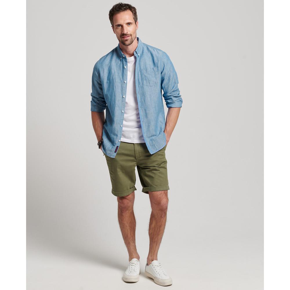 Superdry Studios Hemd mit Knopfleiste aus Leinen und Bio-Baumwolle