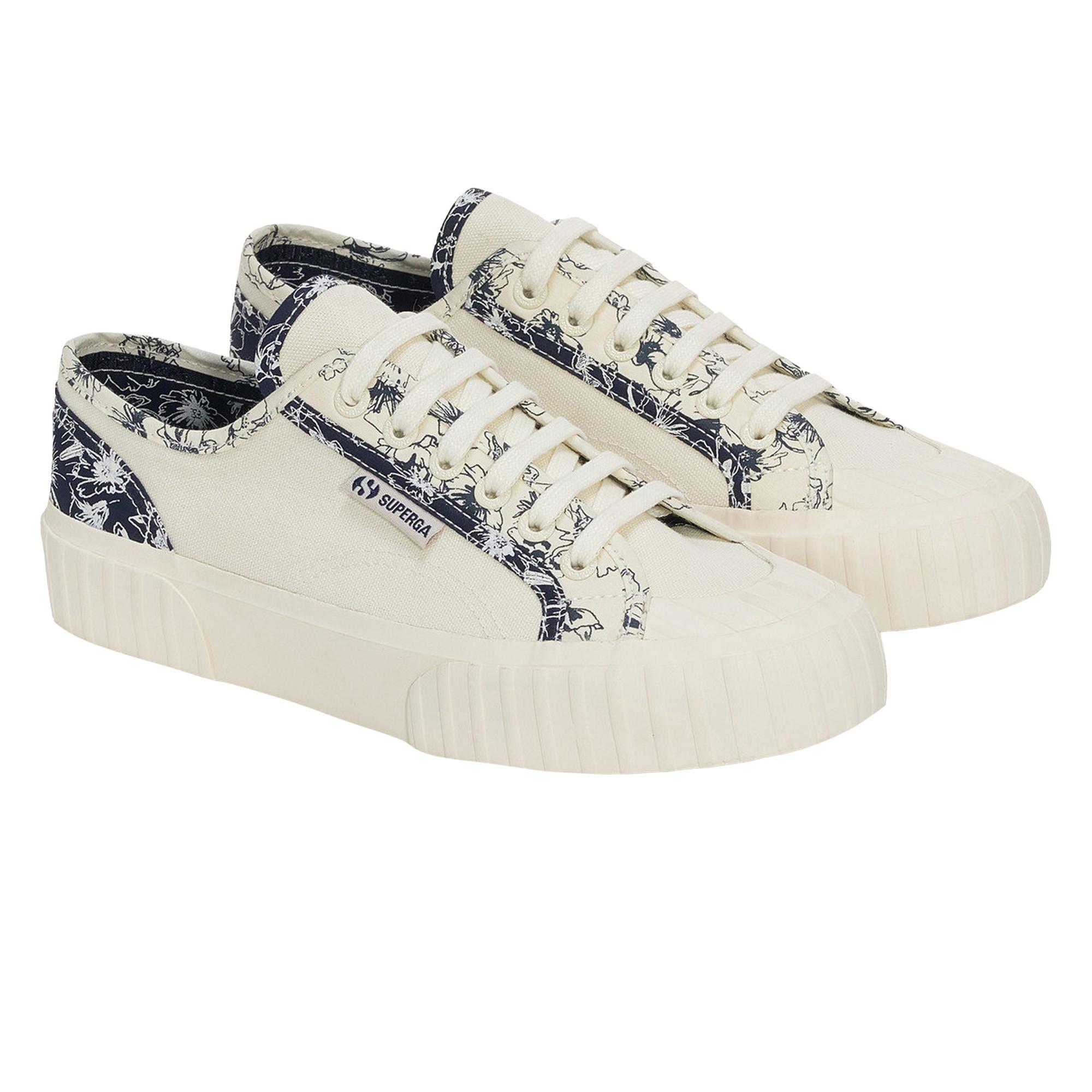 SUPERGA Sneaker 2630, Gestreifte gezeichnete Blumen