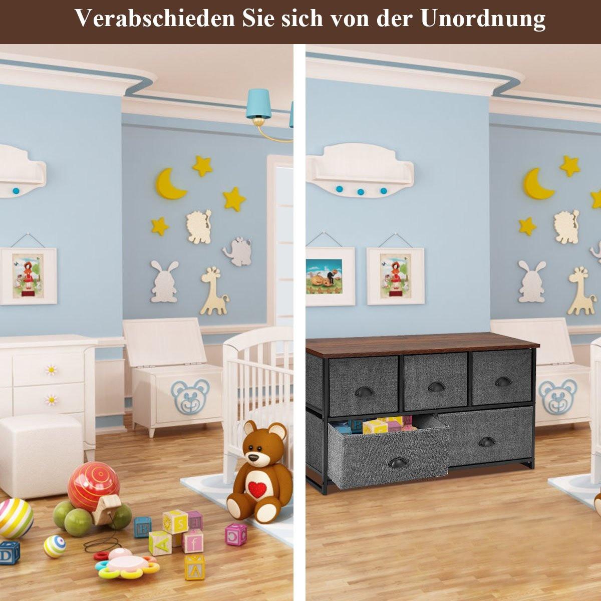 Northix 5 Schubladen Aufbewahrungs-Einheit Horizontale Würfelförmige Aufbewahrungskommode
