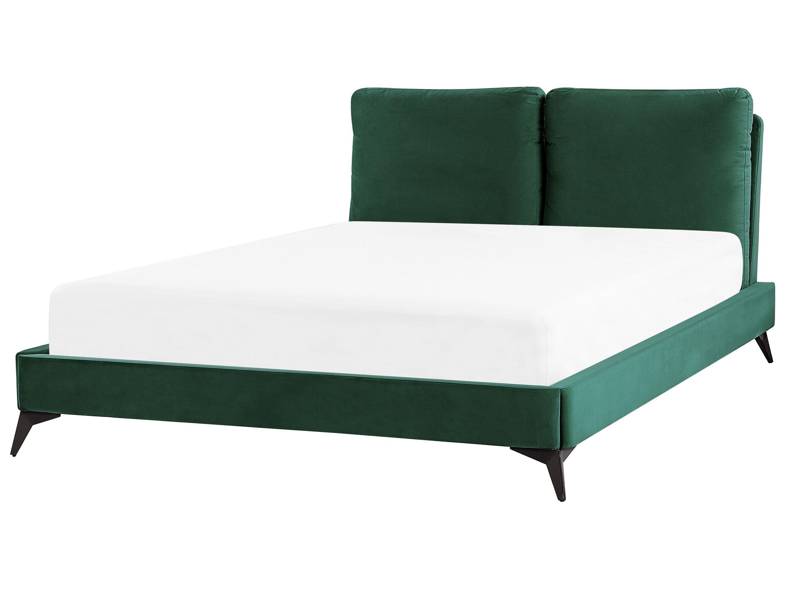Beliani Bett mit Lattenrost aus Samtstoff Modern MELLE