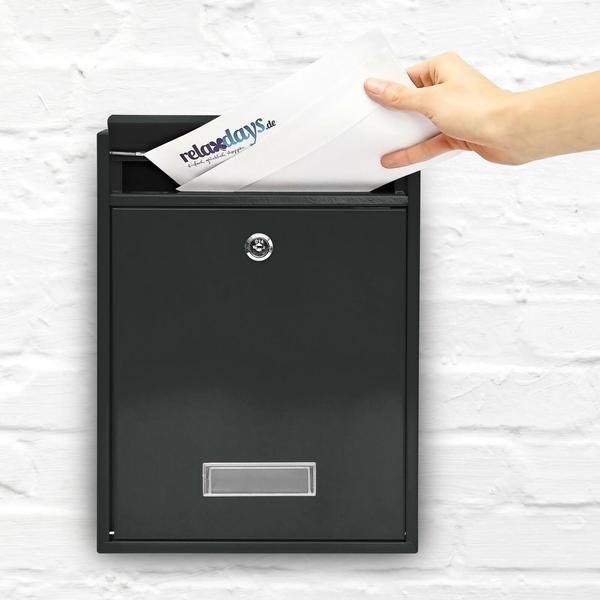 Northio Briefkasten mit Schloss - Schwarz