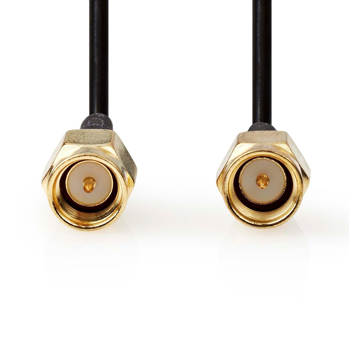 Nedis Antennenkabel | SMA-Stecker | SMA-Stecker | Vergoldet | 50 Ohm | Einzelmantelschutz | 5,00 m | Rund | PVC | Schwarz | Etikett