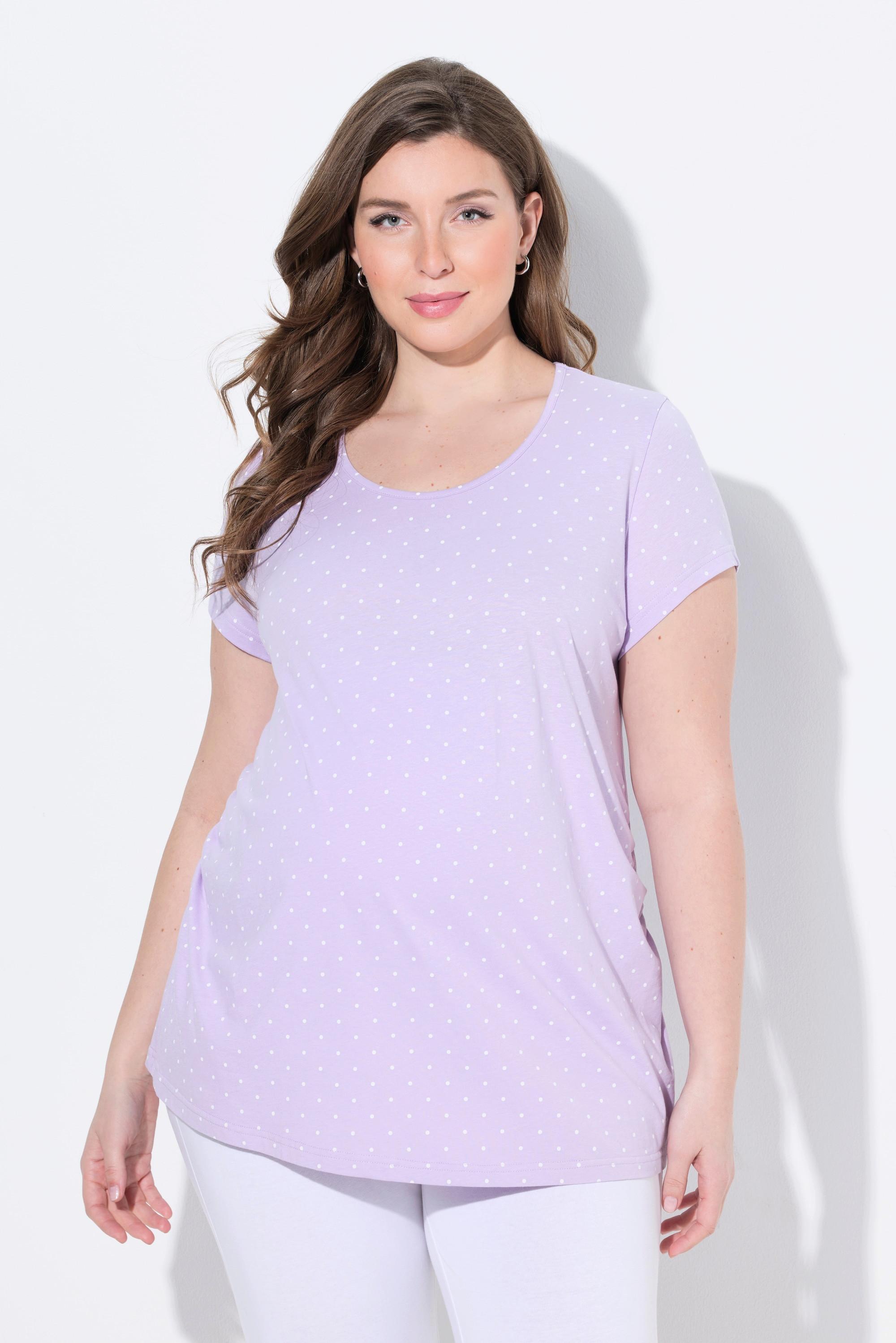 Ulla Popken Bellieva 2er-Pack Rundhals Halbarm T-Shirts mit seitlicher Raffung