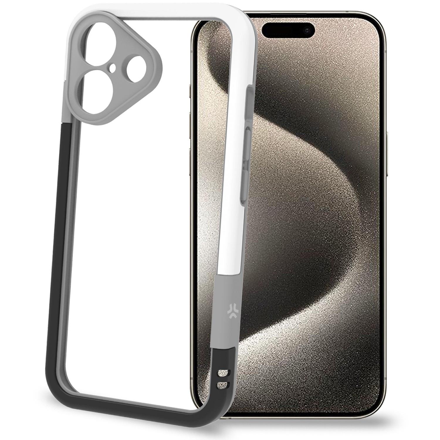 Celly Bumper iPhone 16 Schwarz/Weiß